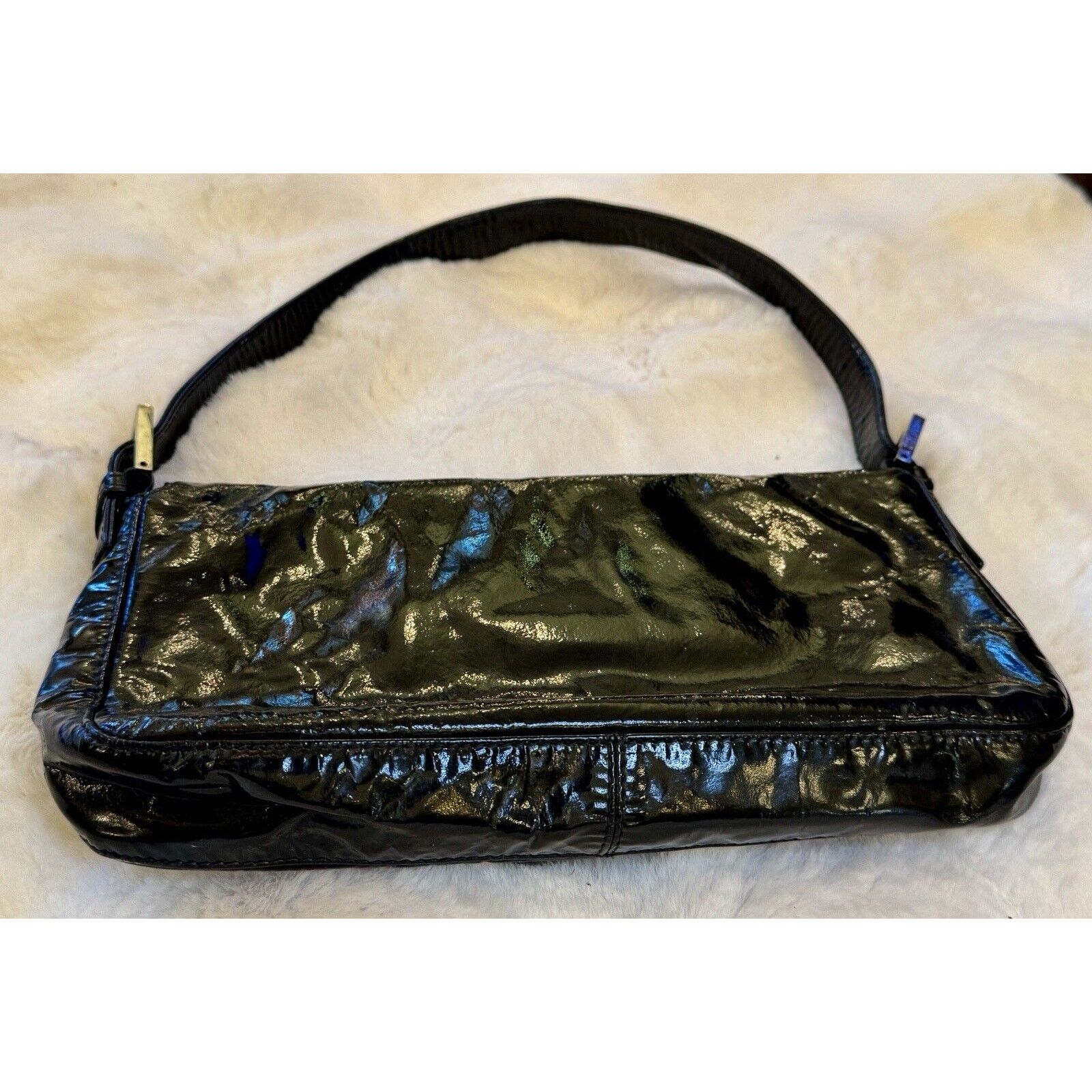Fendi Vintage Rare Black Patent Leather FENDI BAGUETTE Handbag Size ONE SIZE - 3 Thumbnail