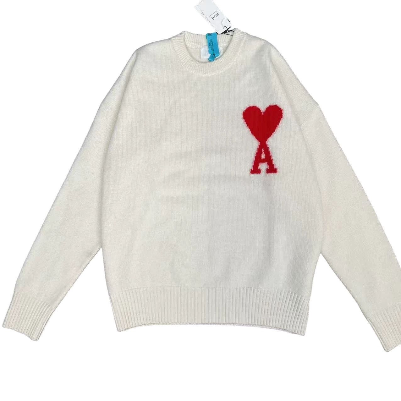 AMI AMI Paris Red Heart Ami de Coeur Wool Sweater L Size US L / EU 52-54 / 3 - 1 Thumbnail