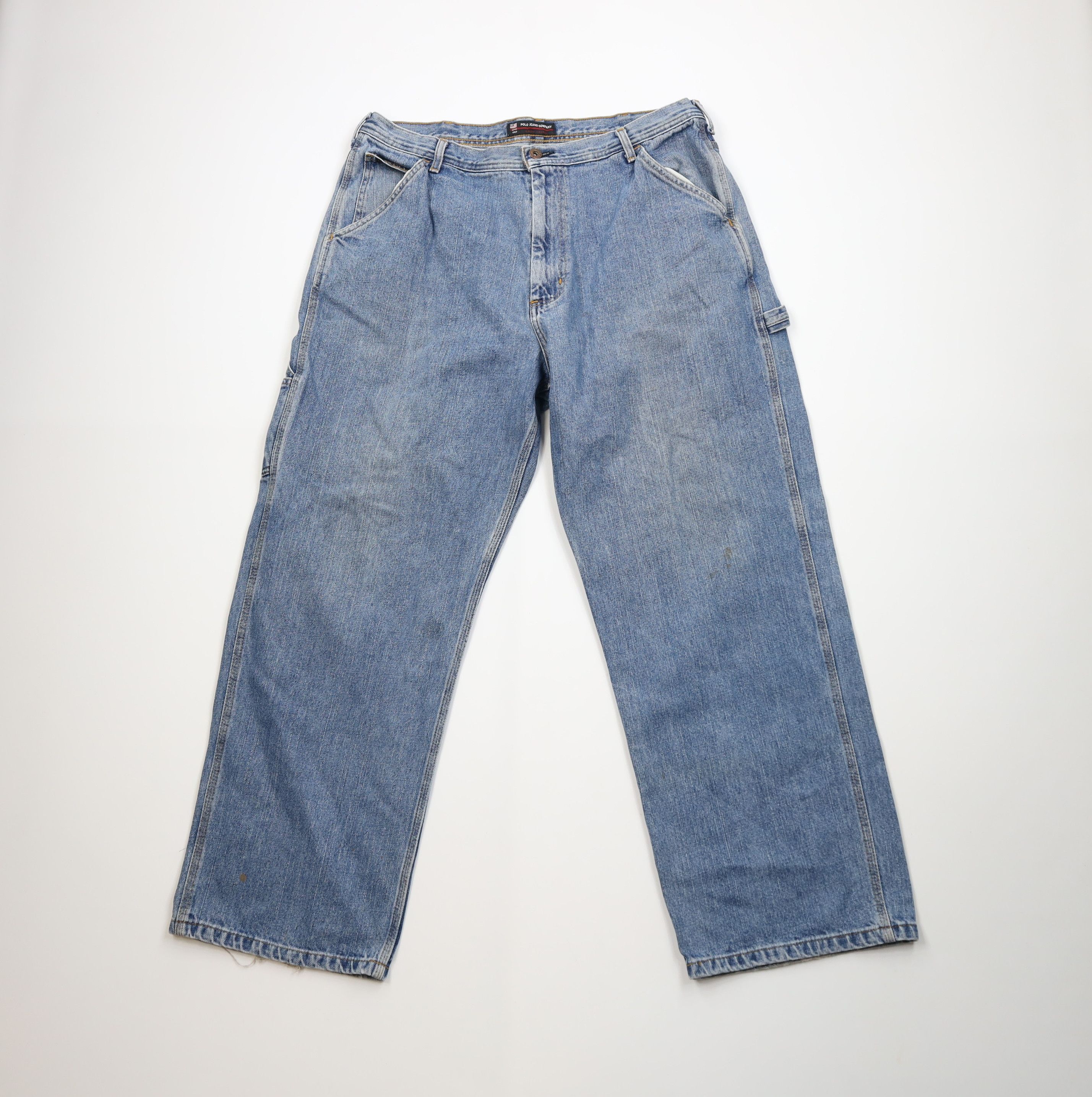 Ralph Lauren Vintage 90s Y2K Ralph Lauren Carpenter Dungaree Jeans Size US 36 / EU 52 - 1 Thumbnail