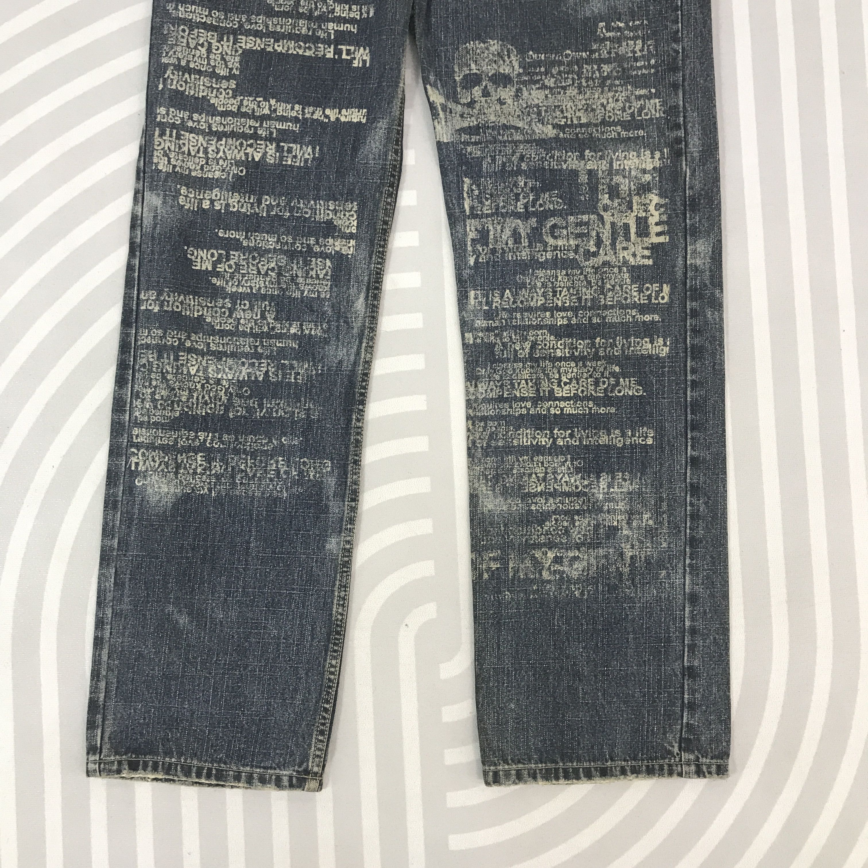 Japanese Brand Gothic style design Free Beat japan Denim pants K54B14 Size US 32 / EU 48 - 3 Thumbnail