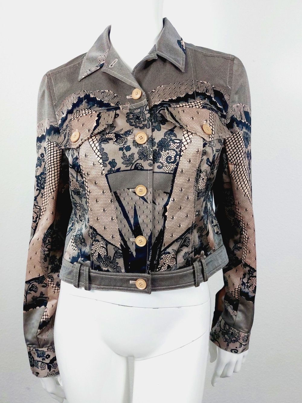 Dior Christian Dior 2006 Runway Optical Corset Lace Trompe jacket Size M / US 6-8 / IT 42-44 - 11 Thumbnail