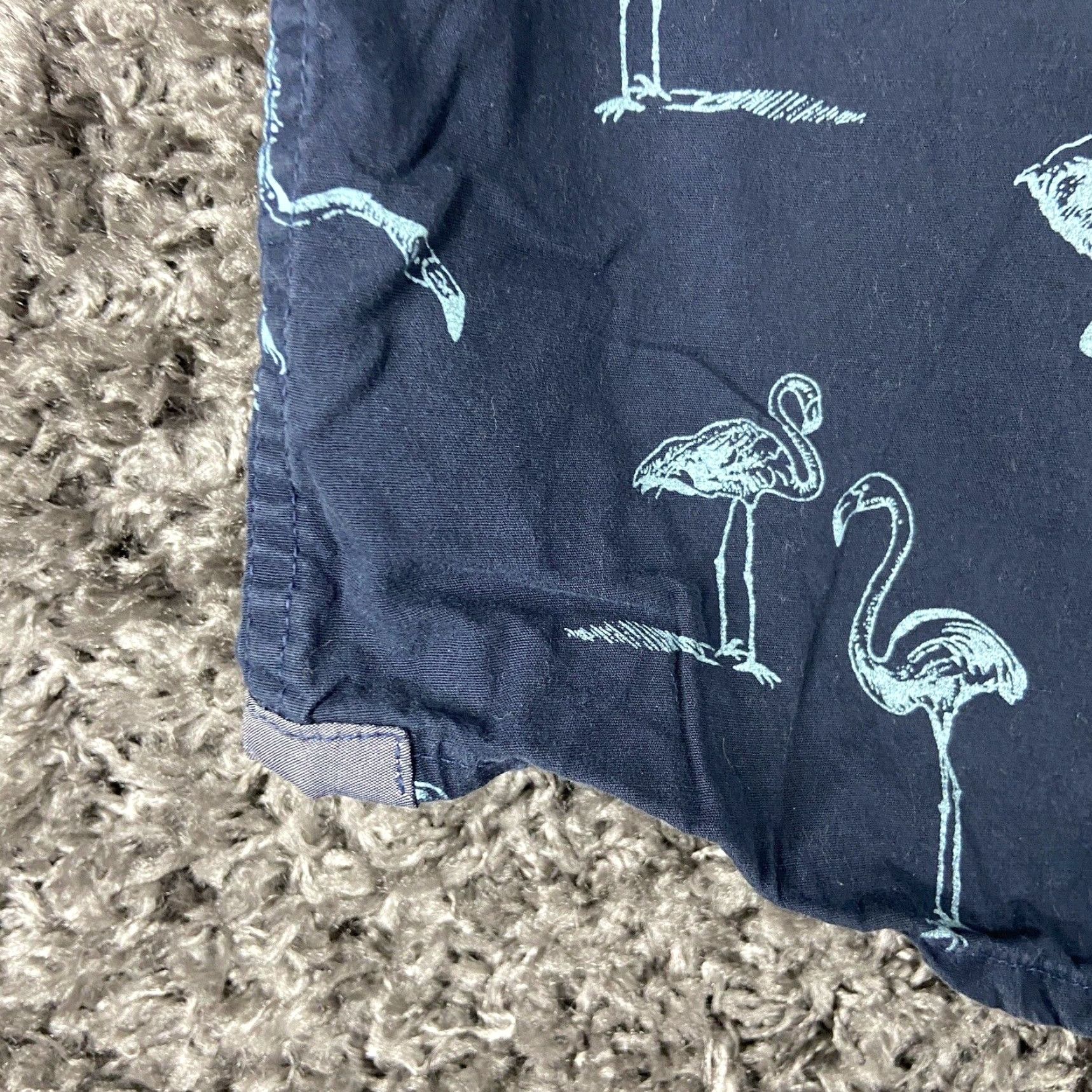 Vintage VINTAGE Sunrise Kingdom Button-Up Shirt Blue Flamingo Short Sleeve Men S Small Size US 29 - 2 Thumbnail