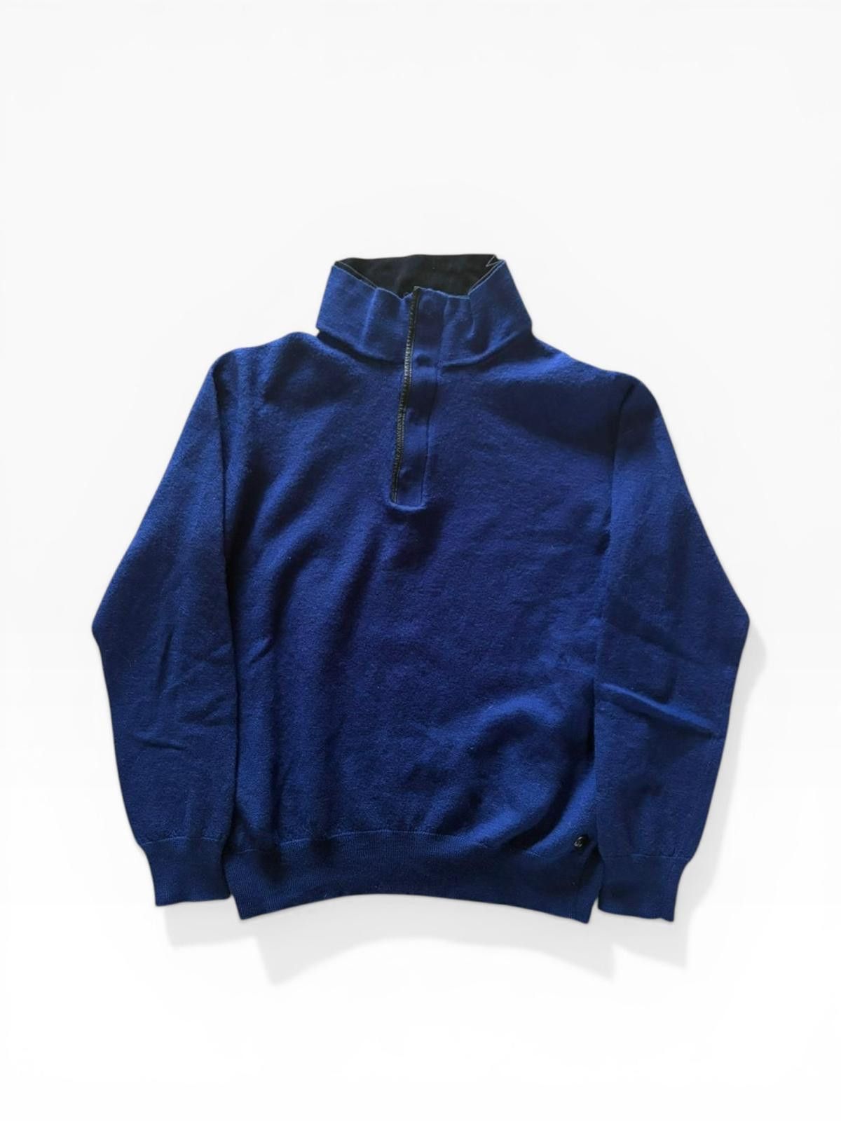 Karl Lagerfeld Lagerfeld Vintage Blue Merino Wool Half-Zip Pullover Sz S Size US S / EU 44-46 / 1 - 1 Thumbnail