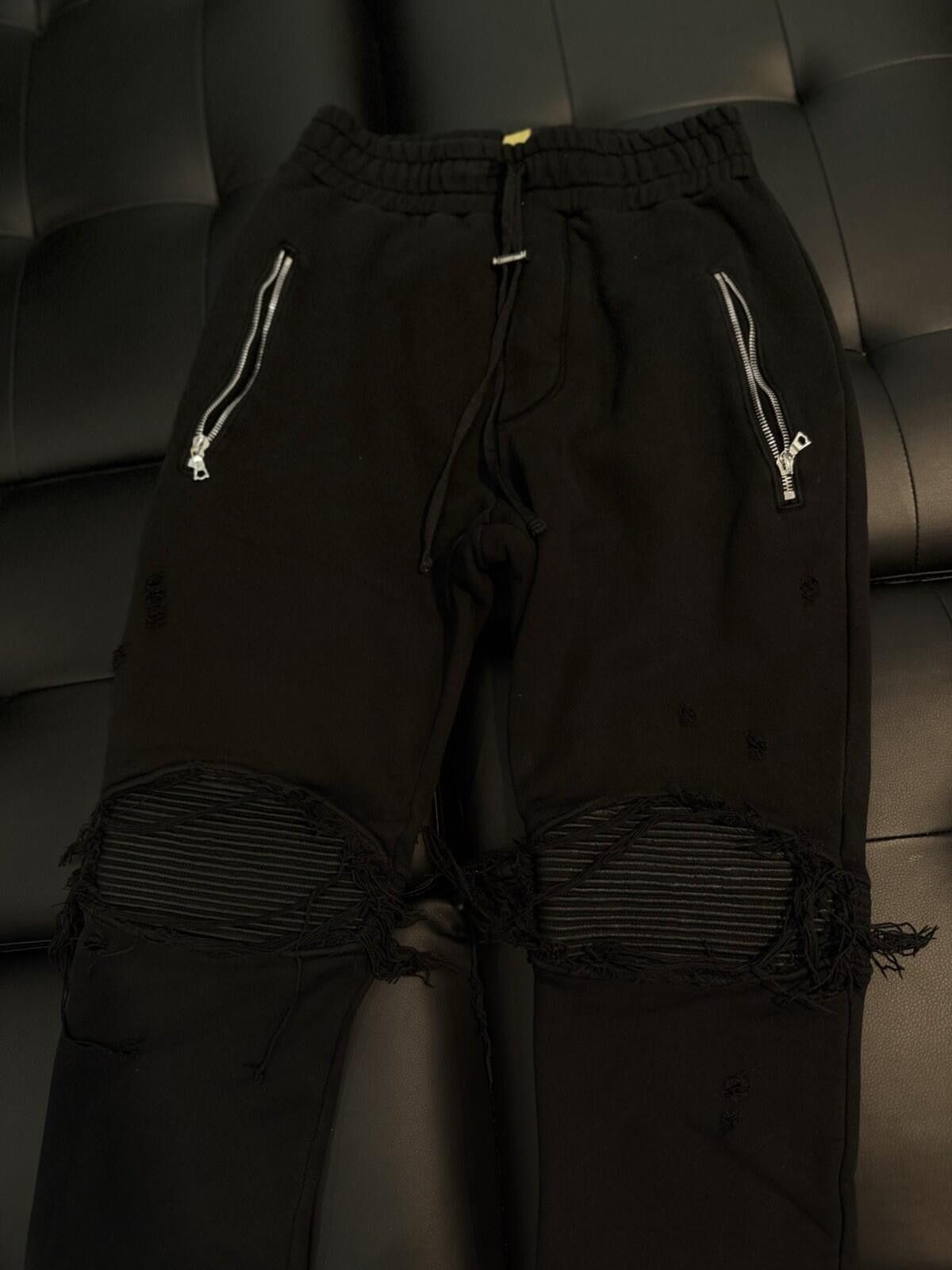 Amiri AMIRI Black Distressed Sweatpants Men’s Size XS Size US 28 / EU 44 - 7 Thumbnail