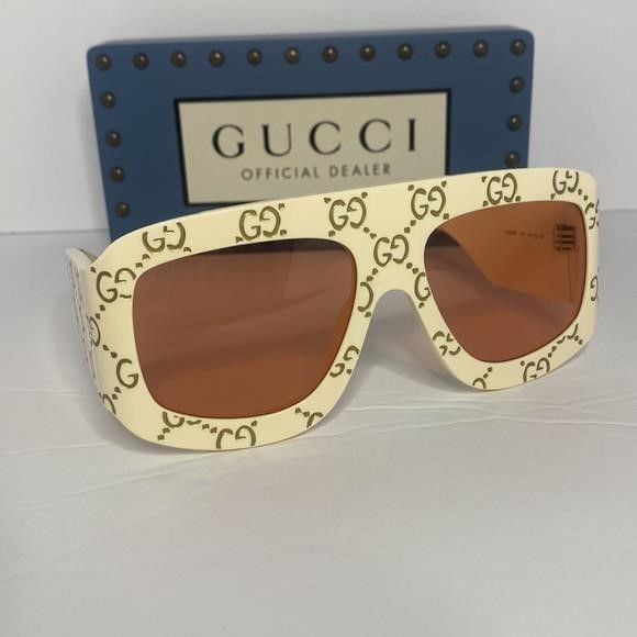Gucci Gucci Rectangular Sunglasses with GG0983s Ivory - Gucci Eyew Size ONE SIZE - 9 Thumbnail