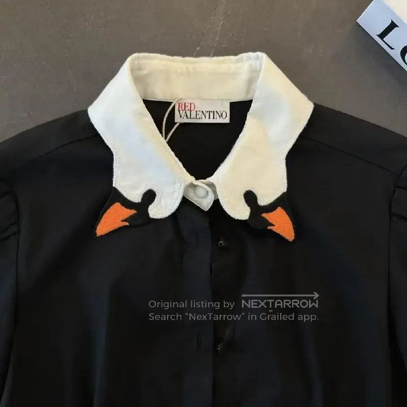 Valentino Valentino Black Cotton Blend Women's Shirt . Size XXS / US 00 / IT 34 - 3 Thumbnail