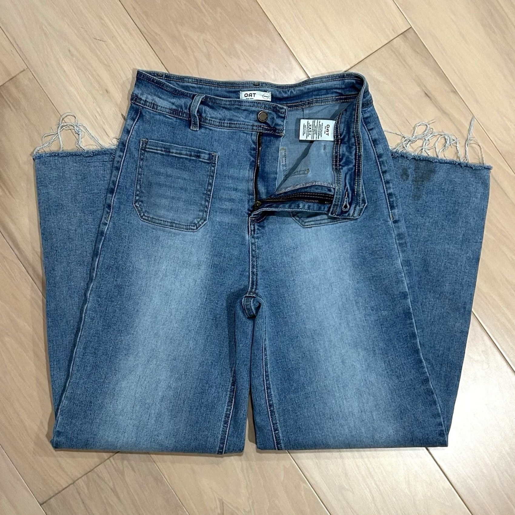 Vintage VINTAGE Oat High Rise Wide Leg Denim Blue Jean Flaw 30” Inseam Women’s 30” Waist Size 30" / US 8 / IT 44 - 5 Thumbnail