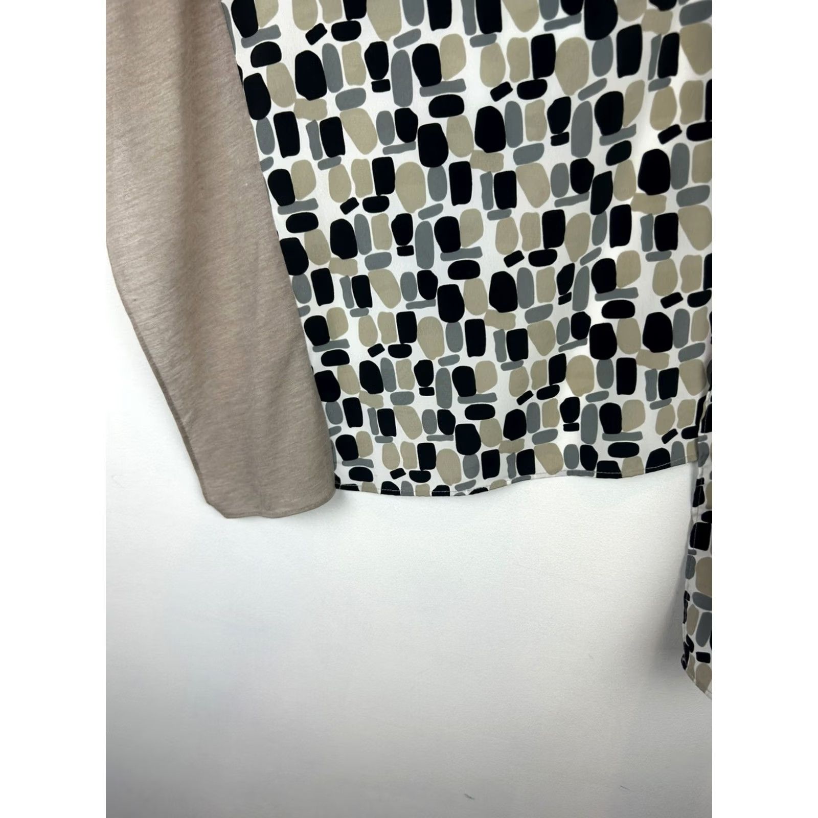 Vintage Echo Scarf Rectangle Beige Geometric Print 70" x 16" Unique Womens Size ONE SIZE - 5 Thumbnail