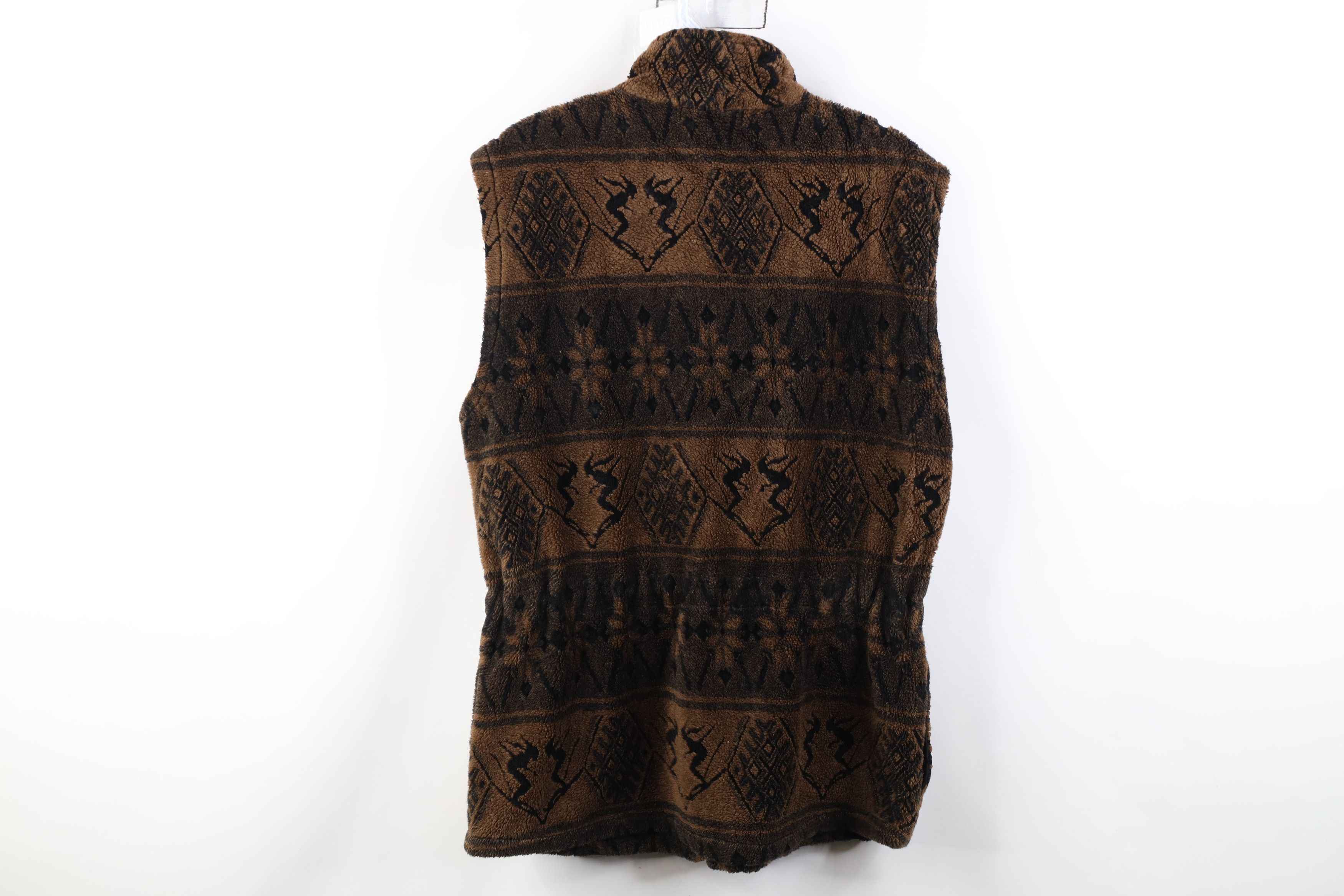 Vintage Vintage 90s Streetwear All Over Print Fleece Vest Jacket Size L / US 10 / IT 46 - 9 Thumbnail