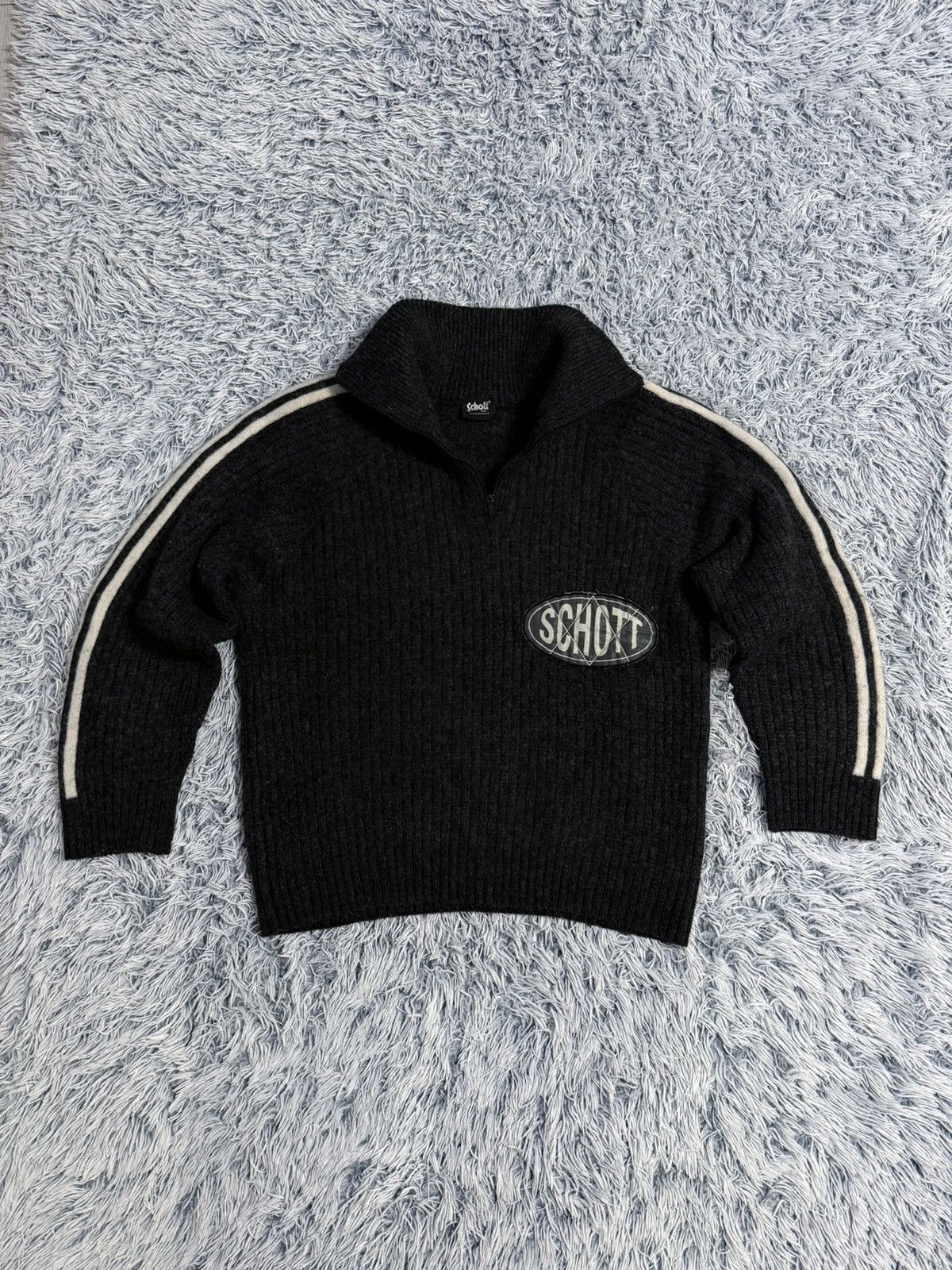 Schott Vintage Schoot Wool Sweater 90’s Gorpcore Size US M / EU 48-50 / 2 - 1 Thumbnail