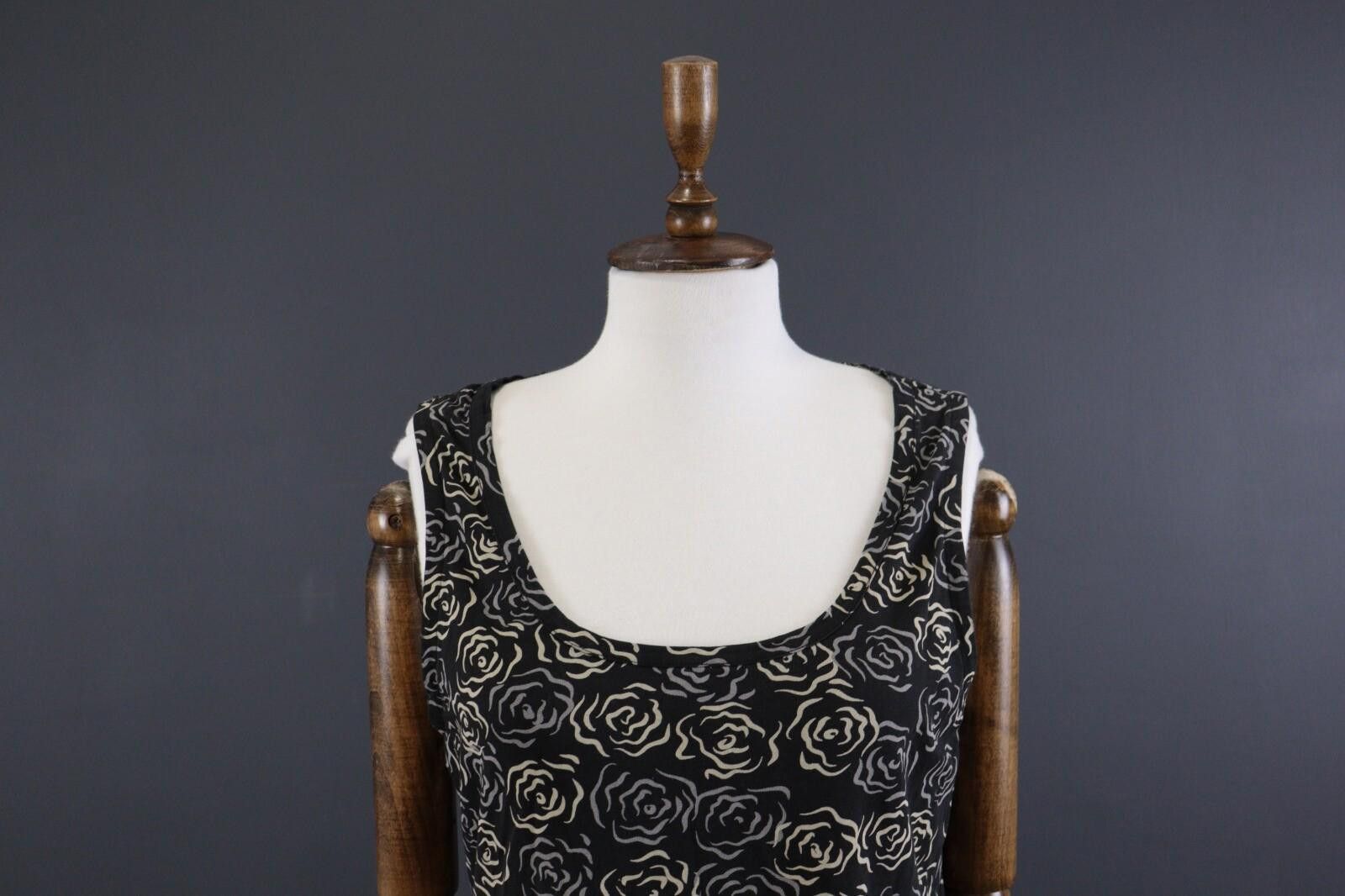 Designer Deerberg by Oska Black Floral Summer Blouson Dress Size L Size L / US 10 / IT 46 - 2 Thumbnail