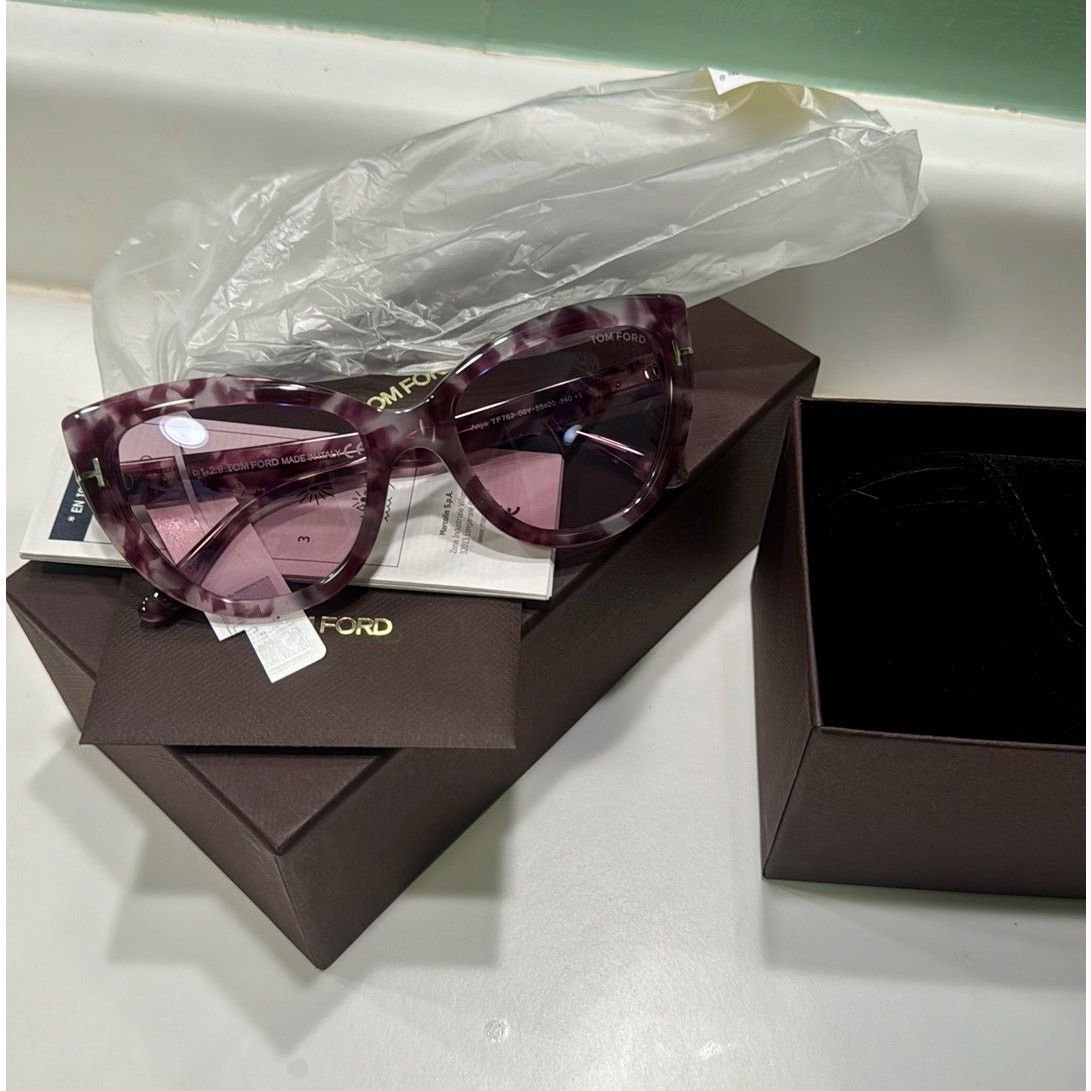 Tom Ford Tom Ford 55mm Cat Eye Sunglasses havana Violet Size ONE SIZE - 10 Thumbnail