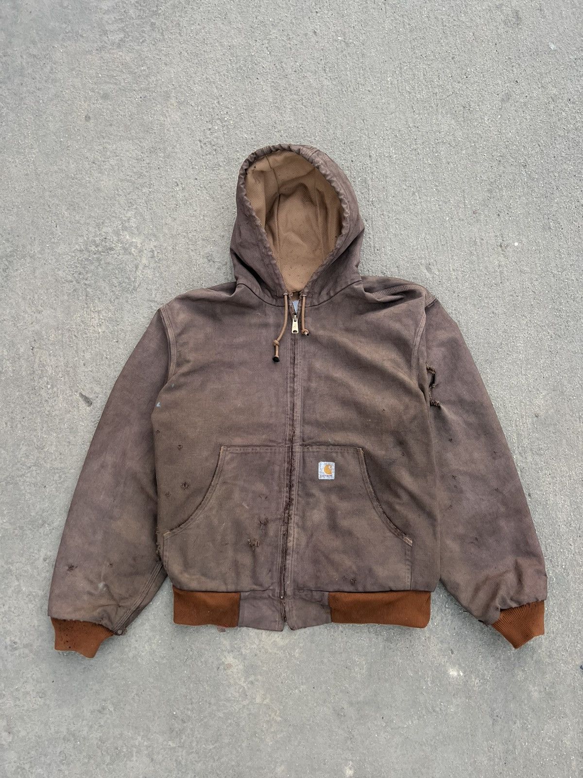 Vintage Carhartt Active Jacket Distressed / Trashed Brown