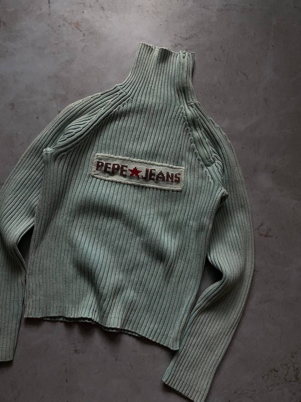 Japanese Brand × Pepe Jeans Vintage Pepe Jeans Avant Garde Zip Sweater Japanese Y2K Size US L / EU 52-54 / 3 - 4 Thumbnail