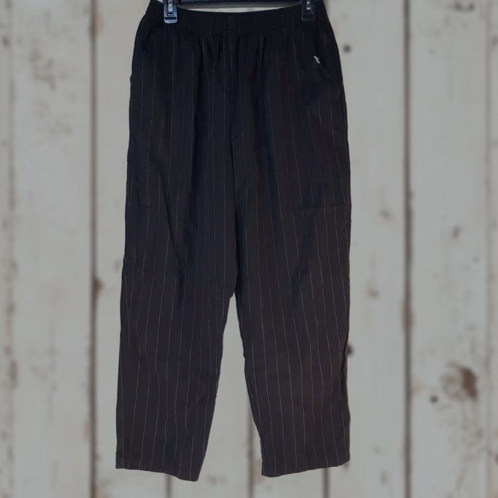 Vintage VF Jeanswear Black Pinstripe Dress Pants Women's Size 16P Pull On Comfort Lightweight Size 38" / US 16 / IT 52 - 1 Thumbnail