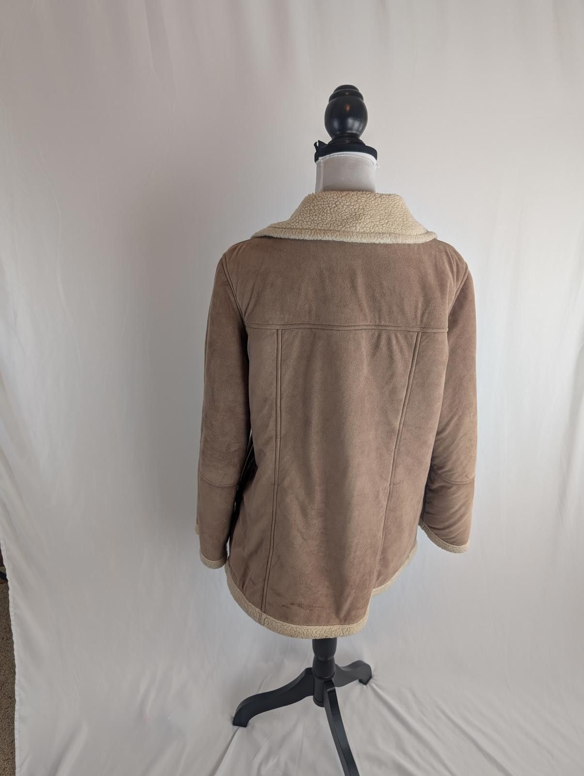 Ute Ploier VTG Utex Boho Retro 70's Ultra Suede Faux Fur Trim Coat Size S / US 4 / IT 40 - 2 Thumbnail
