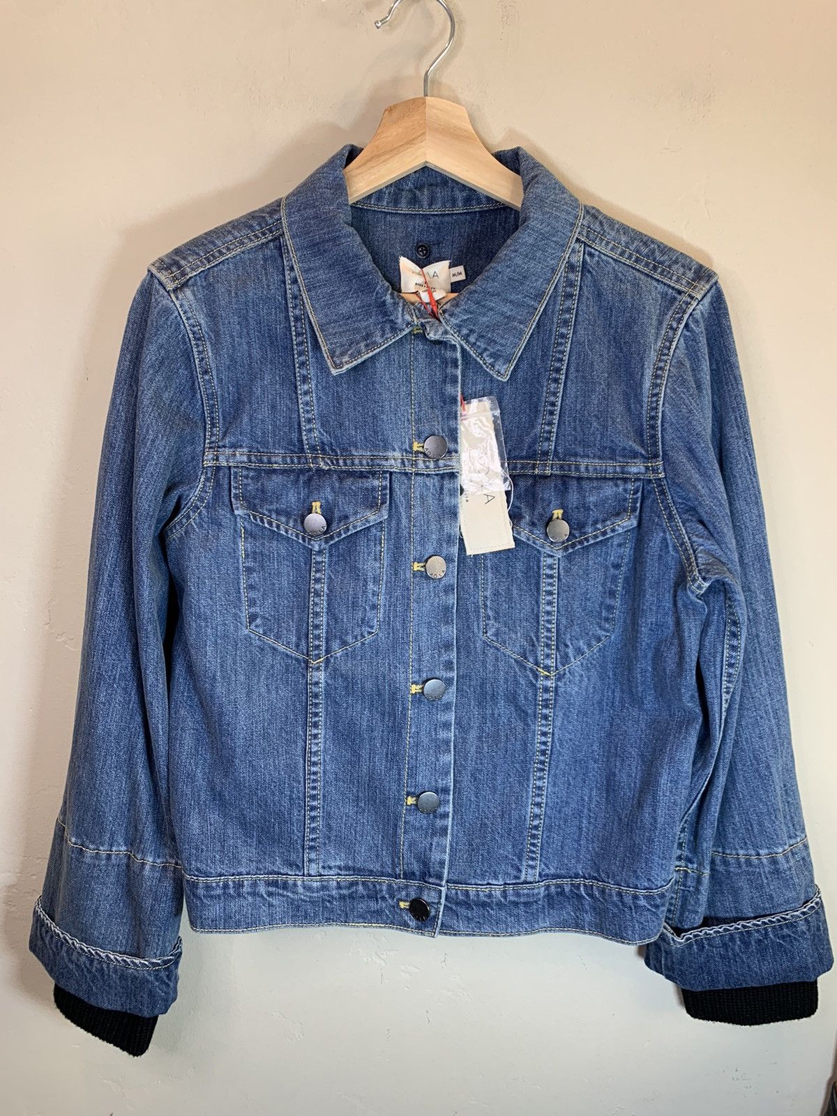Boxy Denim Jacket - Bold Denim Jacket in Dirty Green Tint