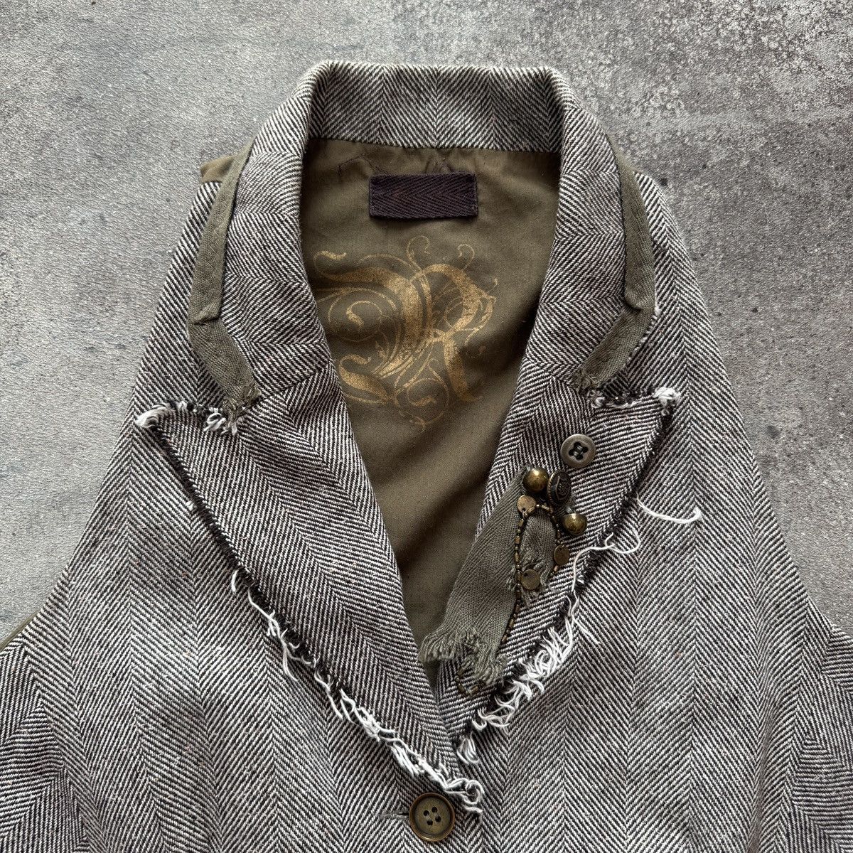 If Six Was Nine Indie Sleaze Vintage Y2K Grunge Waistcoat Distressed Vest Size S / US 4 / IT 40 - 6 Thumbnail