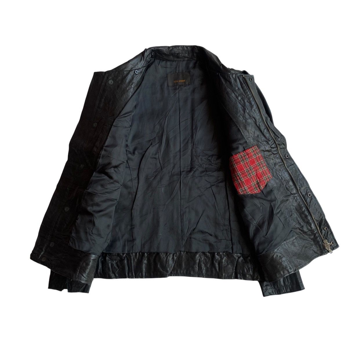 Issey Miyake × Tete Homme Issey Miyake Tete Homme Bikers Multipocket Leather Jacket Size US M / EU 48-50 / 2 - 4 Thumbnail