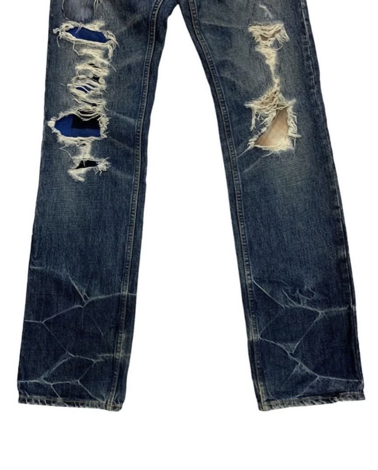 Number (N)ine NUMBER NINE N(N) DISTRESSED PATCHWORK DENIM W30 Size US 30 / EU 46 - 3 Thumbnail