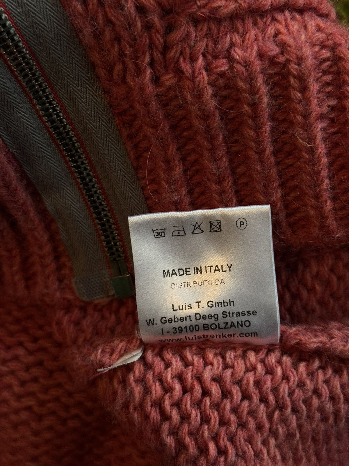 Designer Luis Trenker alpaca wool blend pink zip sweater Size S / US 4 / IT 40 - 8 Thumbnail