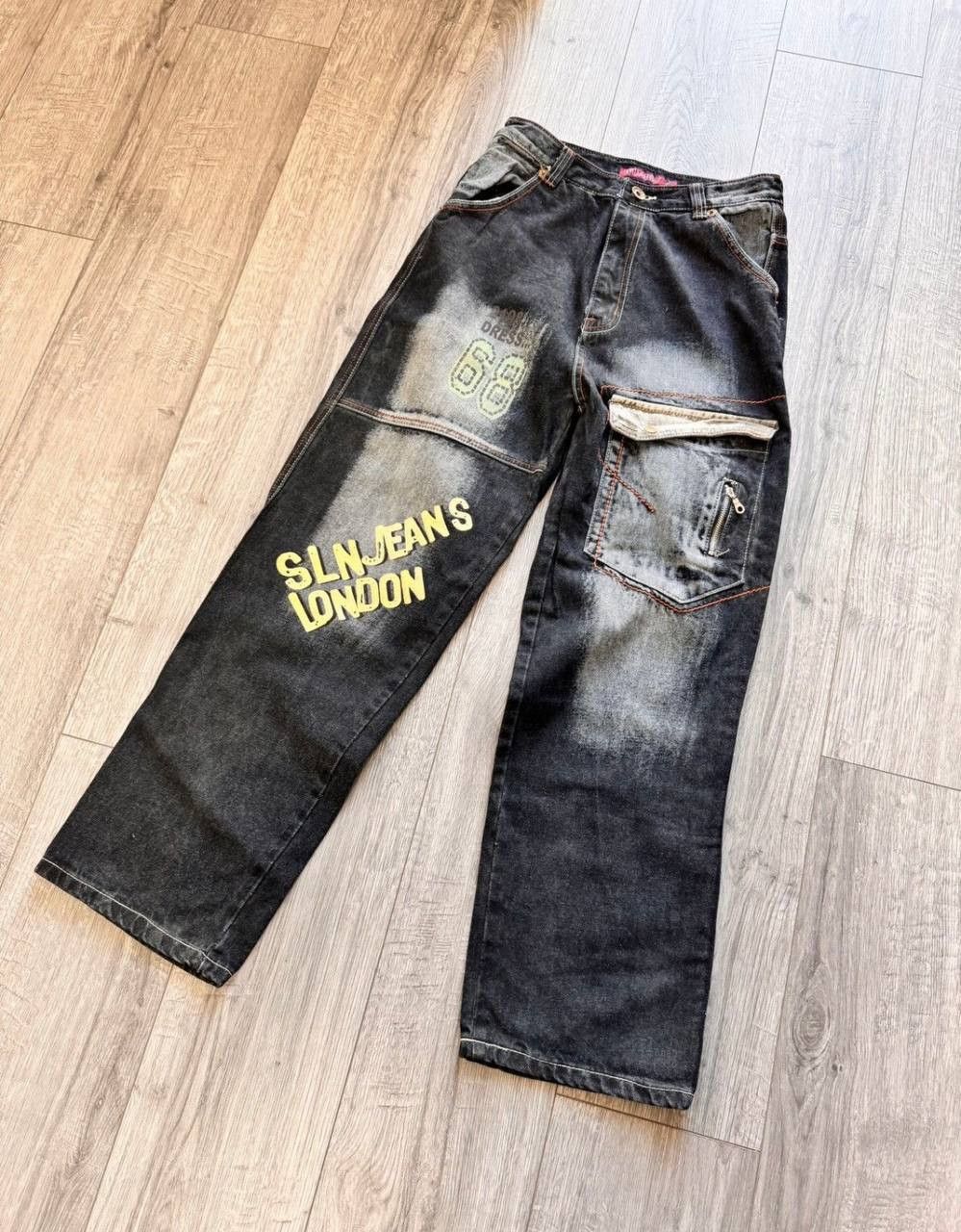 Vintage Baggy Cyber Wing Denim Sequin Jeans Vintage 31 Size Size US 31 - 9 Thumbnail