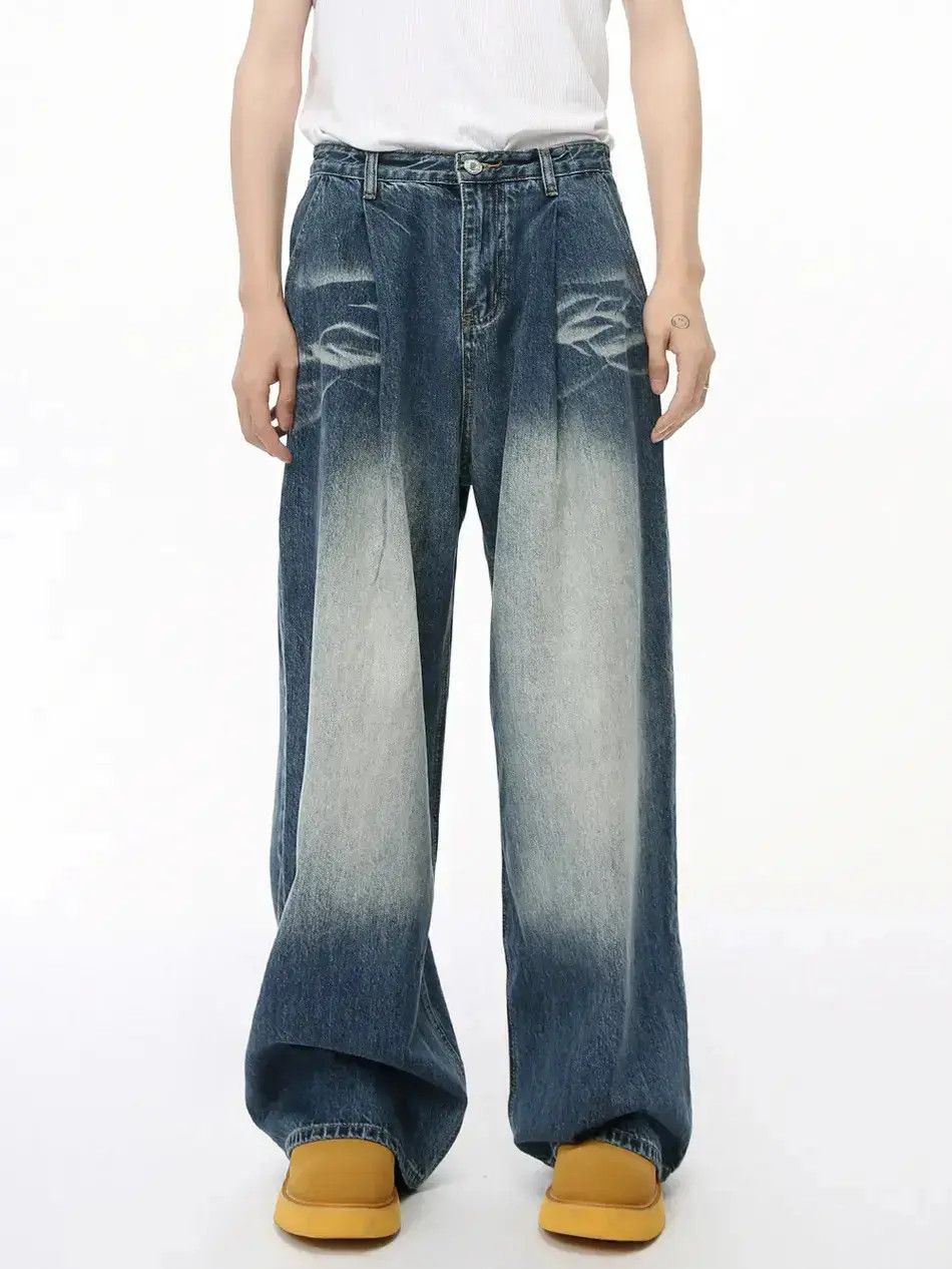 Japanese Brand Retro loose wide leg straight leg jeans Size US 32 / EU 48 - 1 Thumbnail