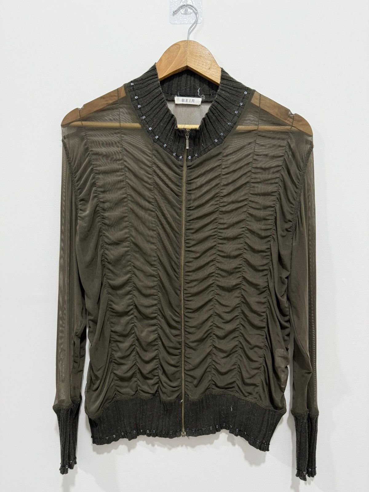 Japanese Brand × Vintage Beir pleats mesh jacket Size S / US 4 / IT 40 - 1 Thumbnail