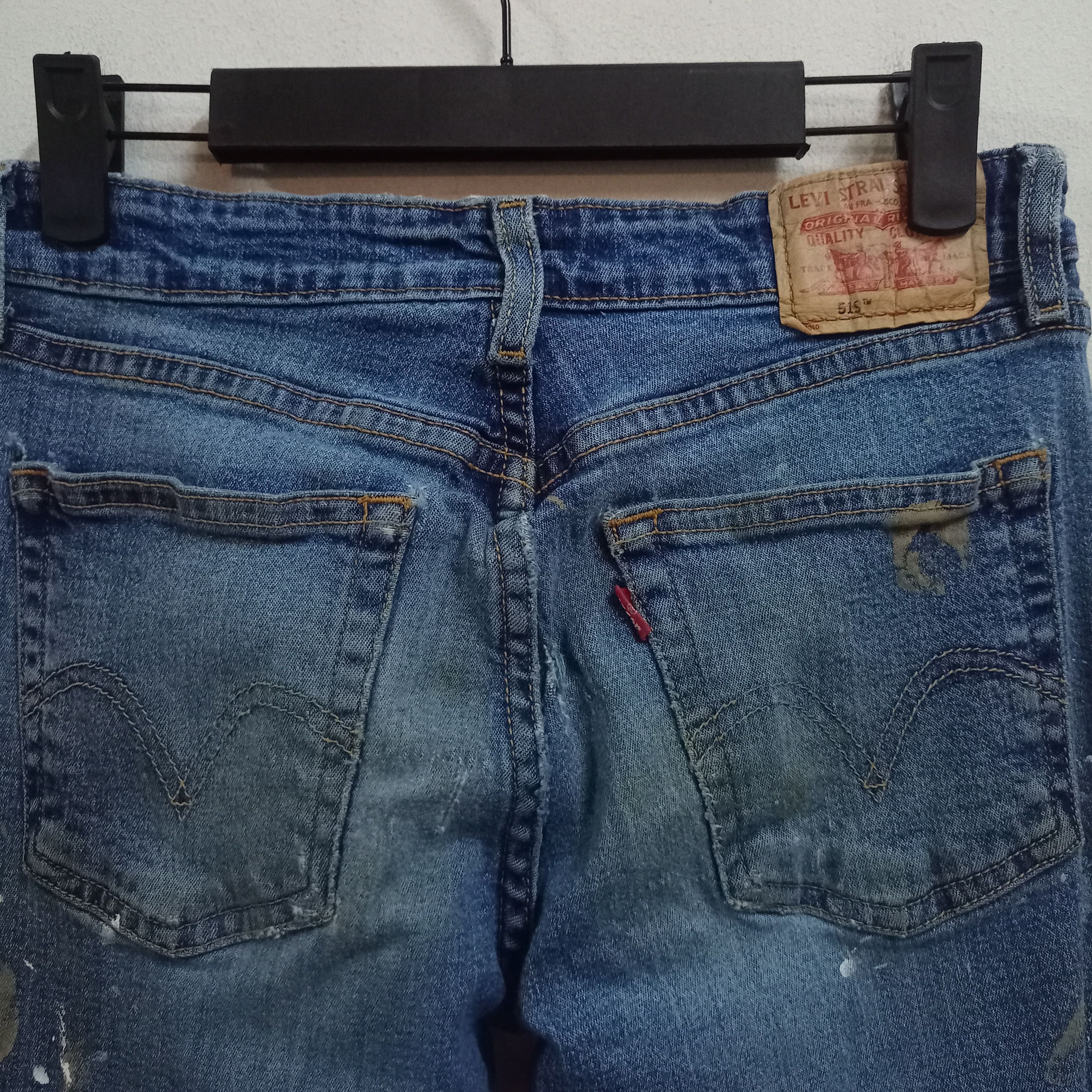 Levi's Vintage 90s Levis 519 Low Rise Paint Splatter Flared Jeans Size 27" / US 4 / IT 40 - 7 Thumbnail