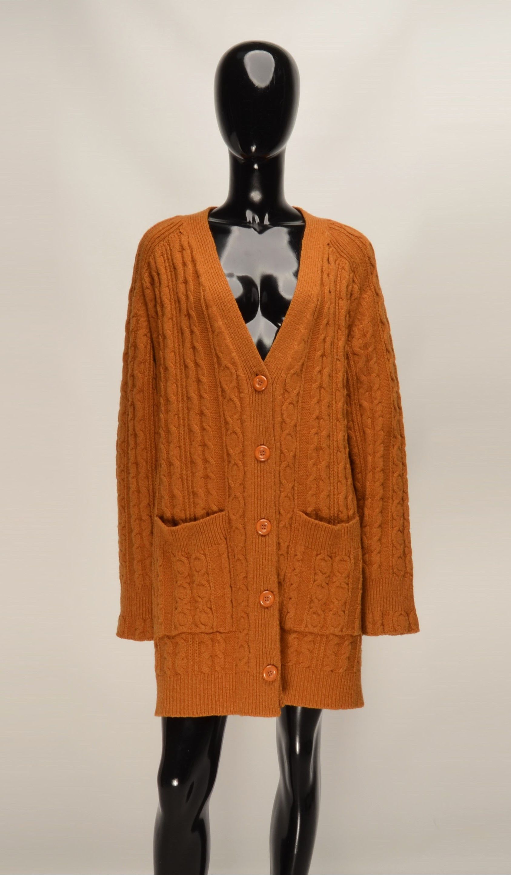Chloe See by Chloe Cable Knit Autumnal Brown Long Cardigan Size M / US 6-8 / IT 42-44 - 1 Thumbnail