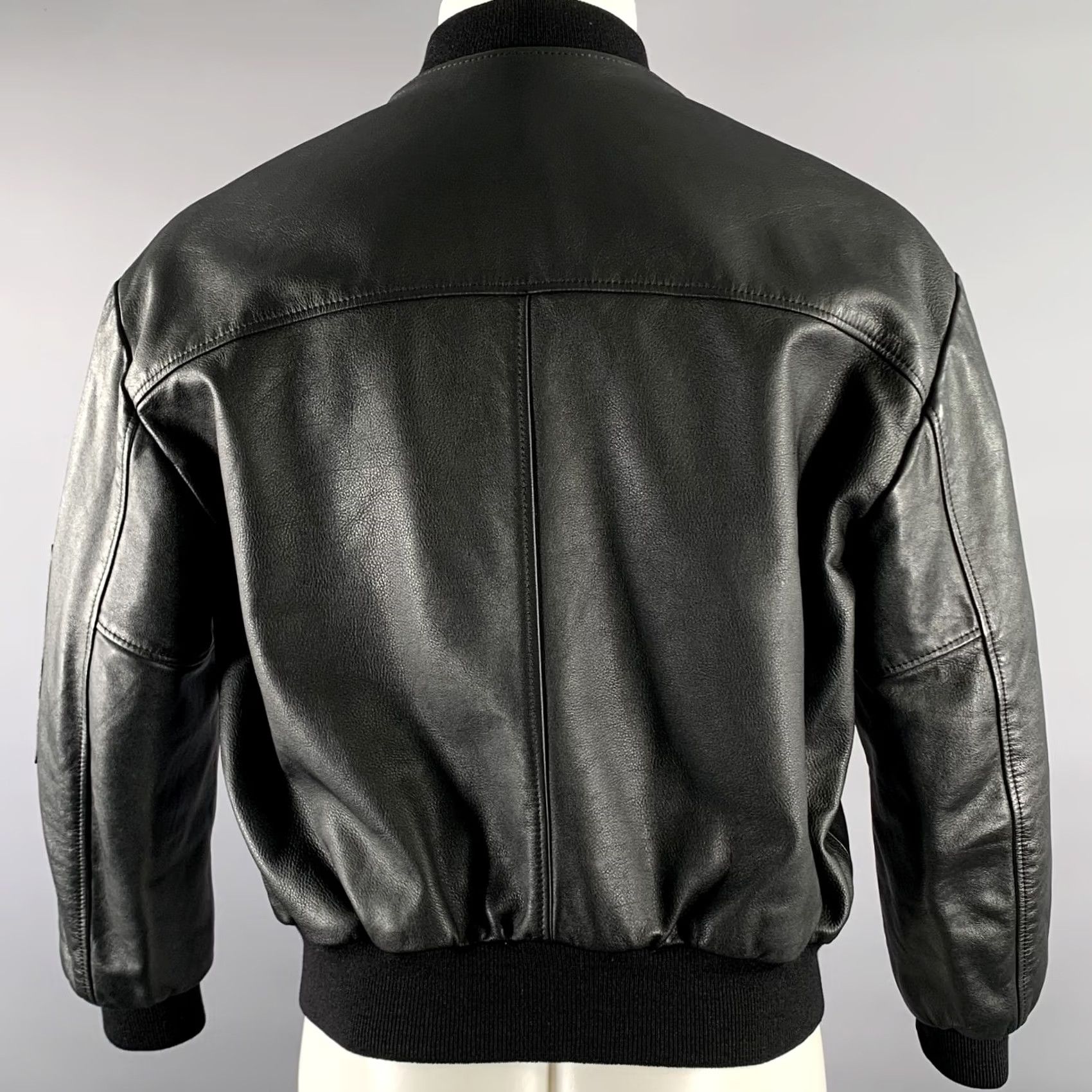 Celine VINTAGE CELINE Leather Bomber Jacket Black Size M Size US S / EU 44-46 / 1 - 4 Thumbnail