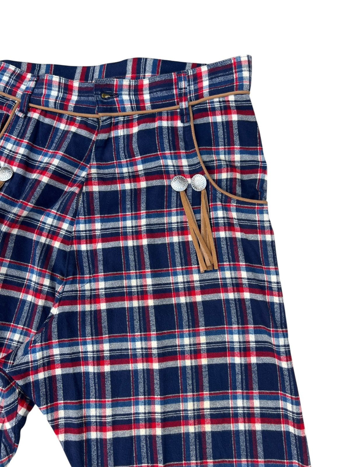 mercibeaucoup Drop Crotch Plaid Tartan Cropped Westerner Pant Size 3 Size US 33 - 11 Thumbnail