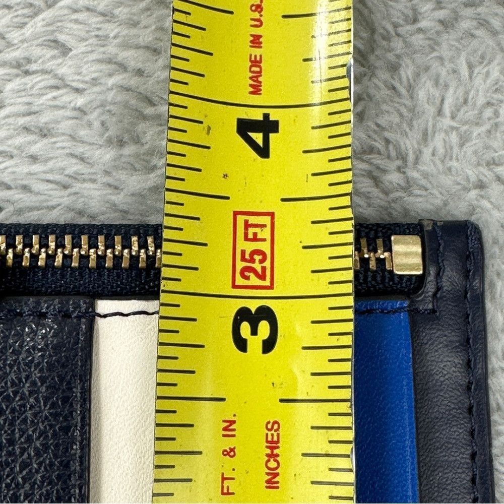 Tory Burch Tory Burch Kira Slim Card Case (Black/Blue) Wallet with Emb Size ONE SIZE - 3 Thumbnail