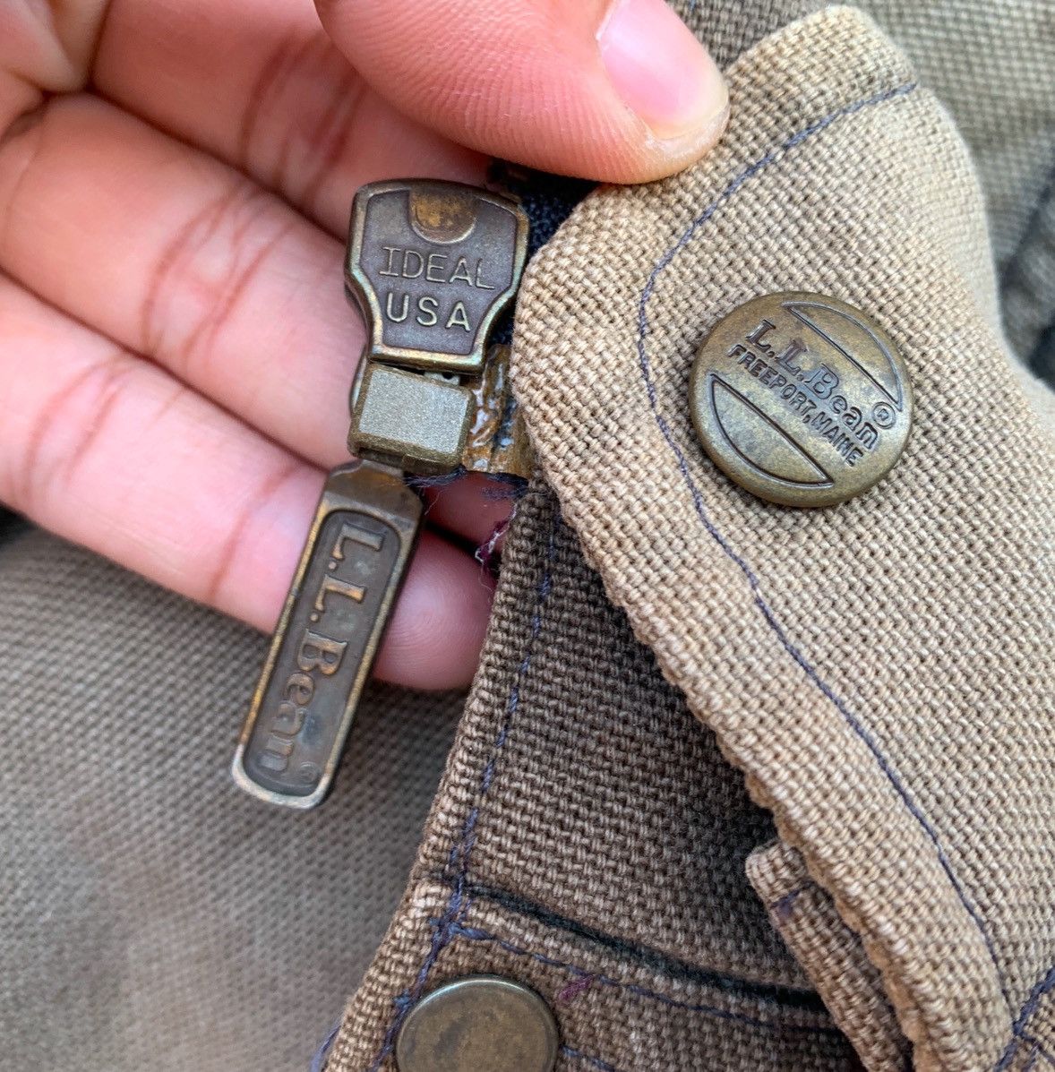 L.L. Bean Vintage Faded 1970s LL Bean Canvas + Chore Shearling Lined Size US L / EU 52-54 / 3 - 11 Thumbnail