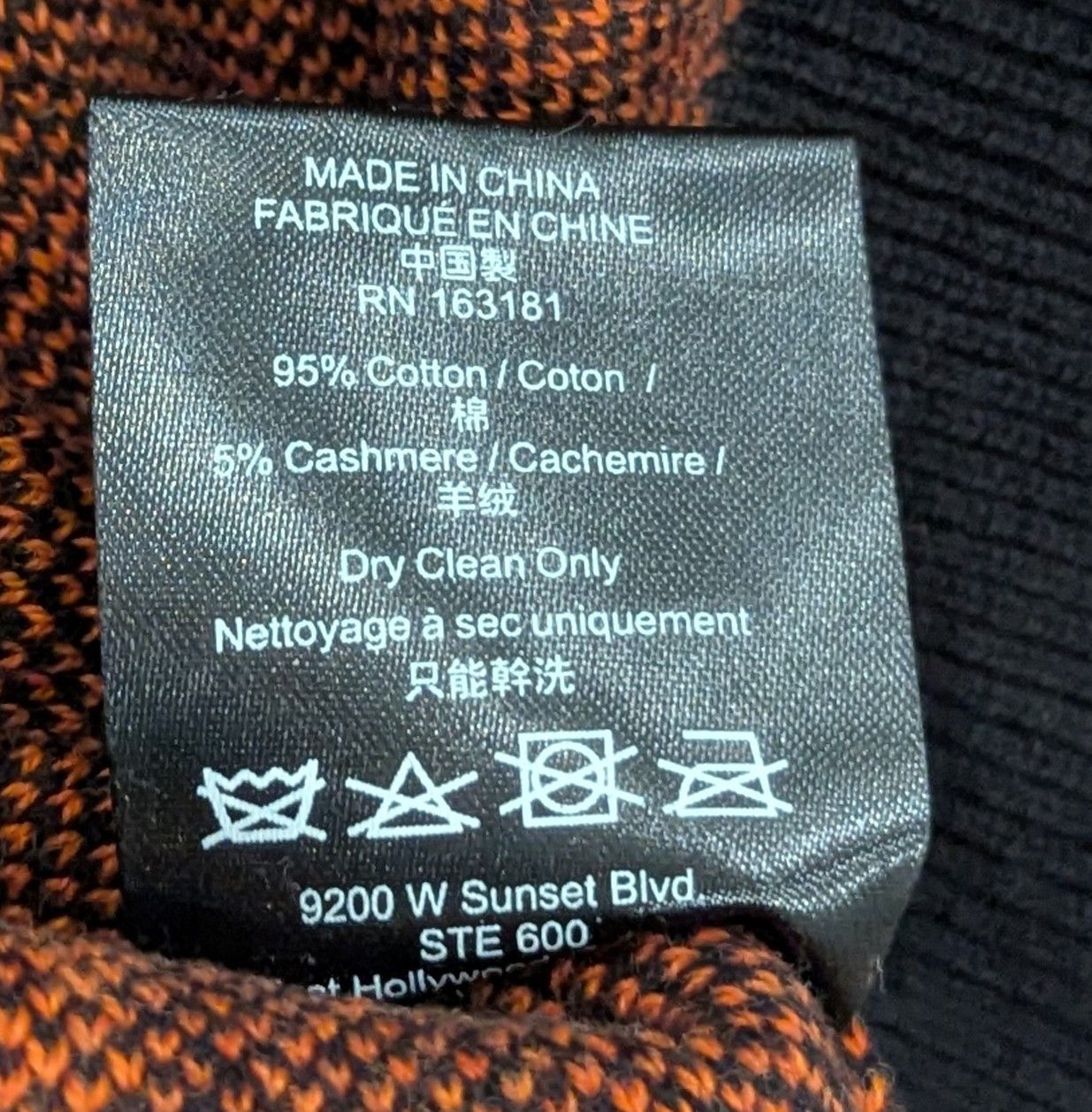 Rhude RHUDE Bandana Knit Cotton/Cashmere Sweater Black/Orange M Size US M / EU 48-50 / 2 - 5 Thumbnail