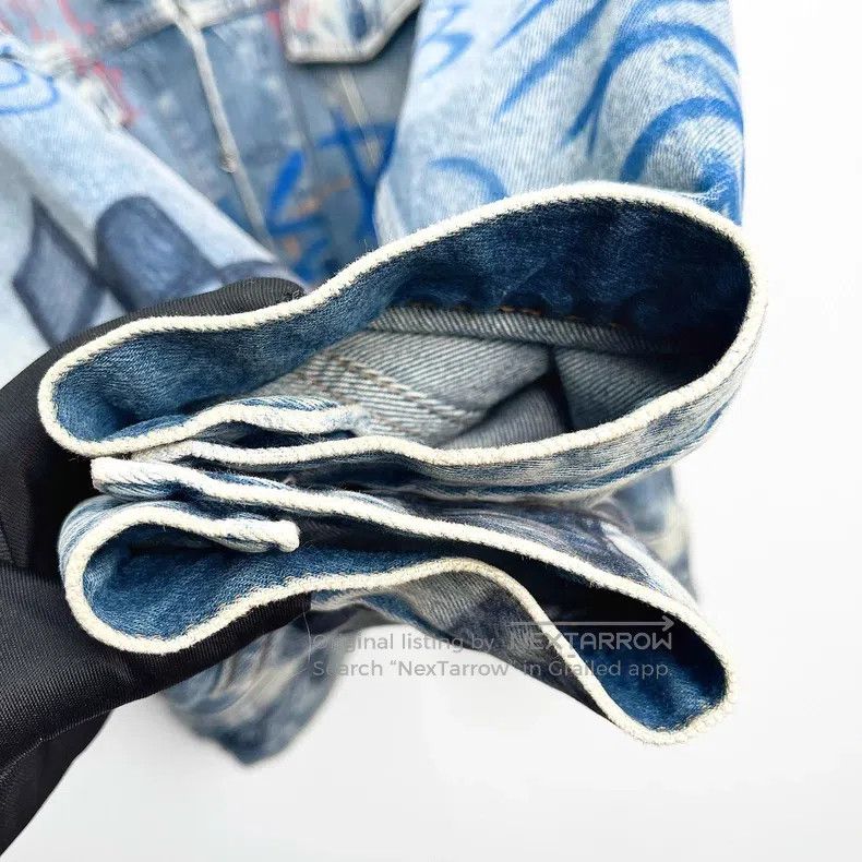 Balenciaga Balenciaga Plaid Graffiti Casual Denim Jacket Loose Fit De Size XXS / US 00 / IT 34 - 5 Thumbnail
