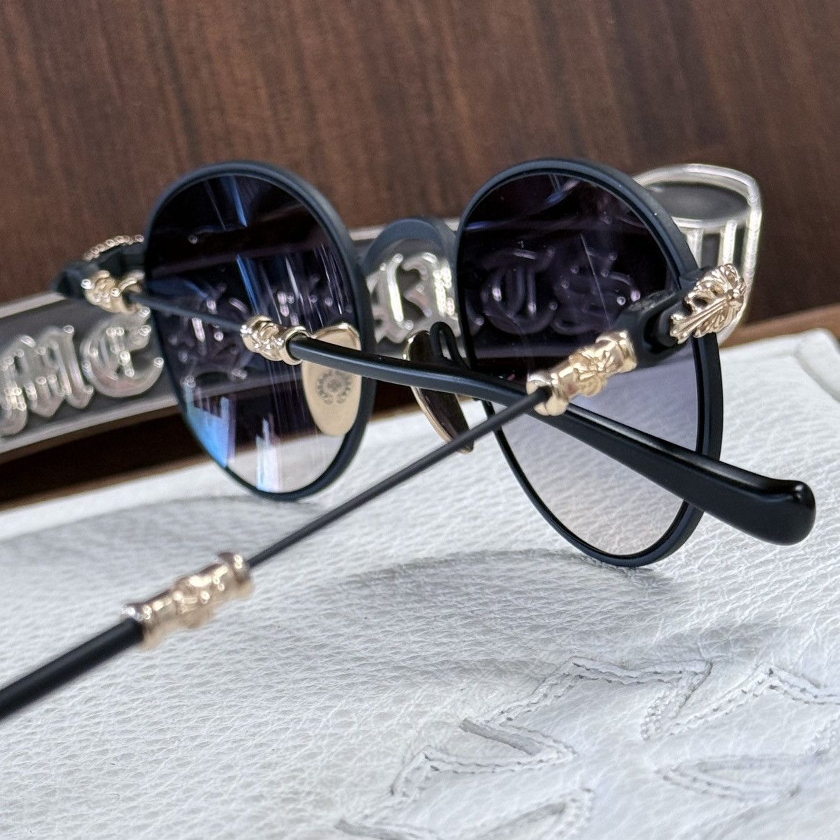 Chrome Hearts Chrome Hearts BUBBA - A 1/1 ‘Dark Triad’ Sunglasses Size ONE SIZE - 9 Thumbnail