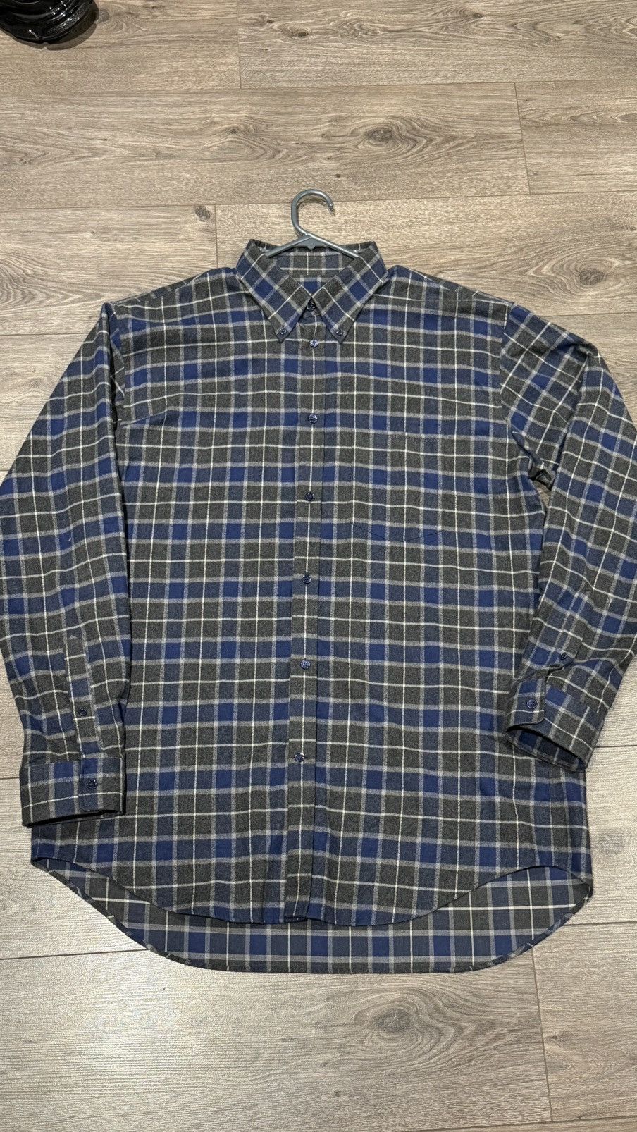 Balenciaga Wool Flannel Button Up