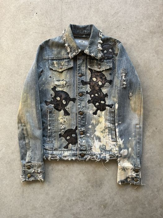 If Six Was Nine LGB Love Sex Dream Skull Patch Denim Jacket | Grailed