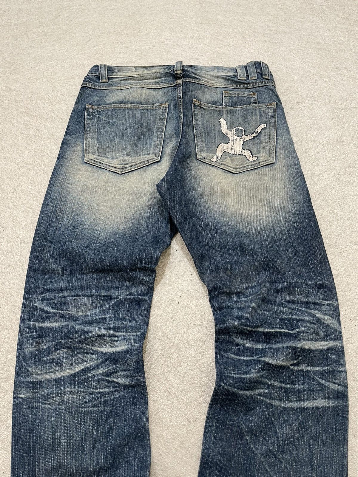 Japanese Brand 2000s Slack Rare Faded Denim Blue Jeans Stonewash Y2K Japan Size US 31 - 8 Thumbnail