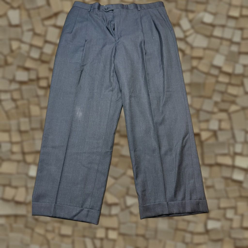 Joseph Joseph & Feiss Pants, Men's 46x41, Black Dress Pants Trousers Pleated Cuff, Wool, Regular, Straight Leg, Sl... Size US 30 / EU 46 - 1 Thumbnail