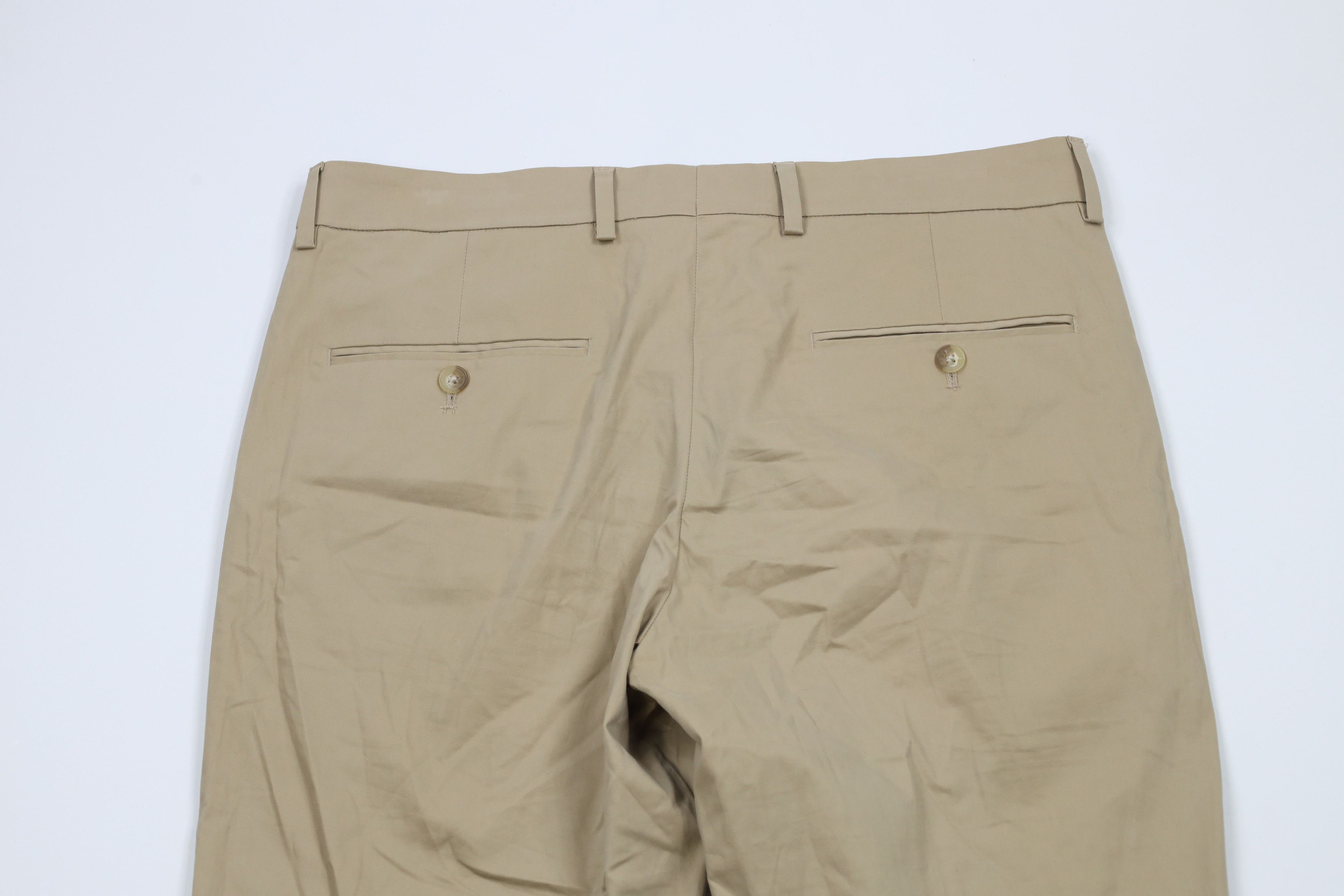 Express × Vintage Express Slim Fit Flat Front Chino Chinos Pants Beige Khaki Size US 31 - 9 Thumbnail