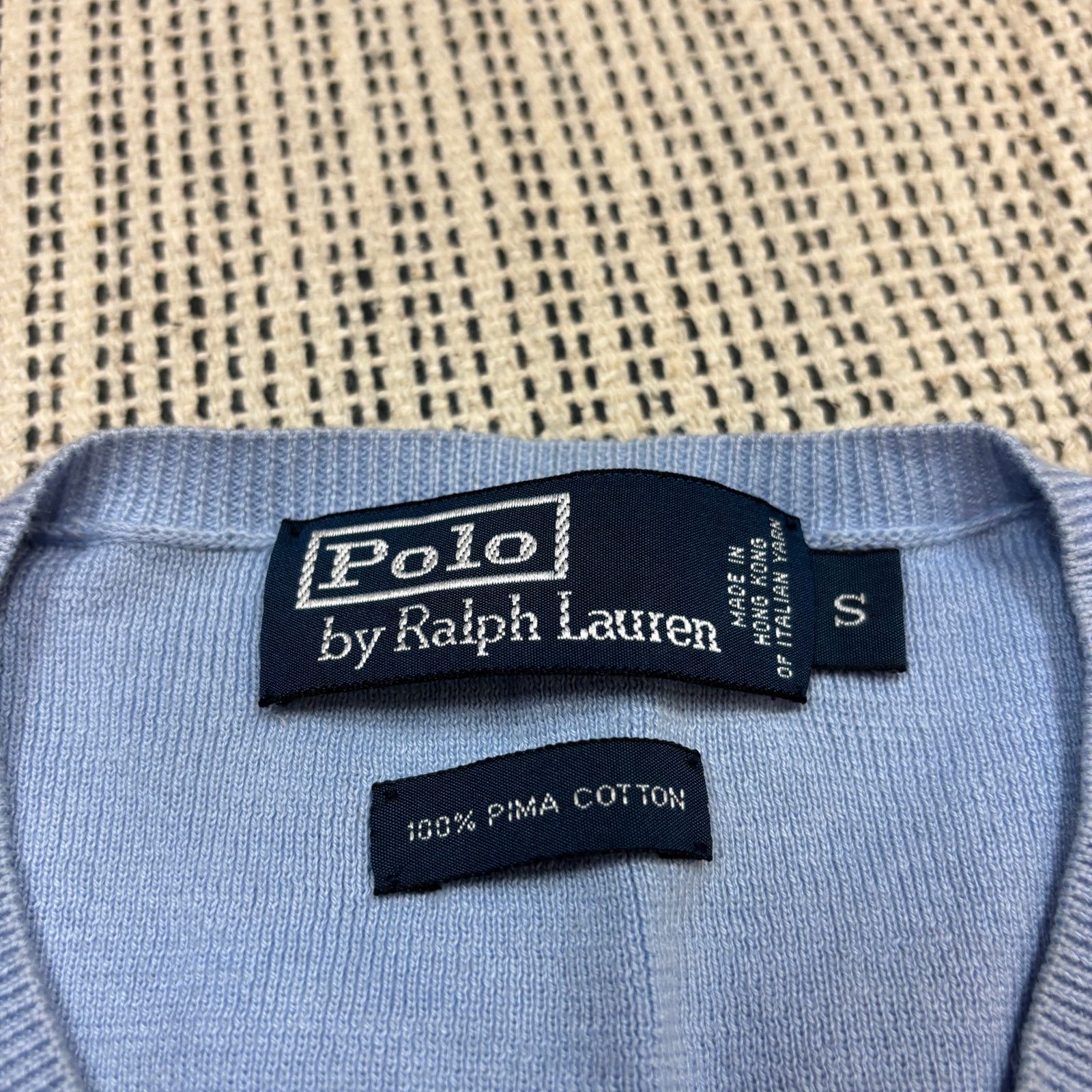 Polo Ralph Lauren × Vintage Vintage Polo Ralph Lauren Pima V Neck Sweater Men's Small Size US S / EU 44-46 / 1 - 4 Thumbnail