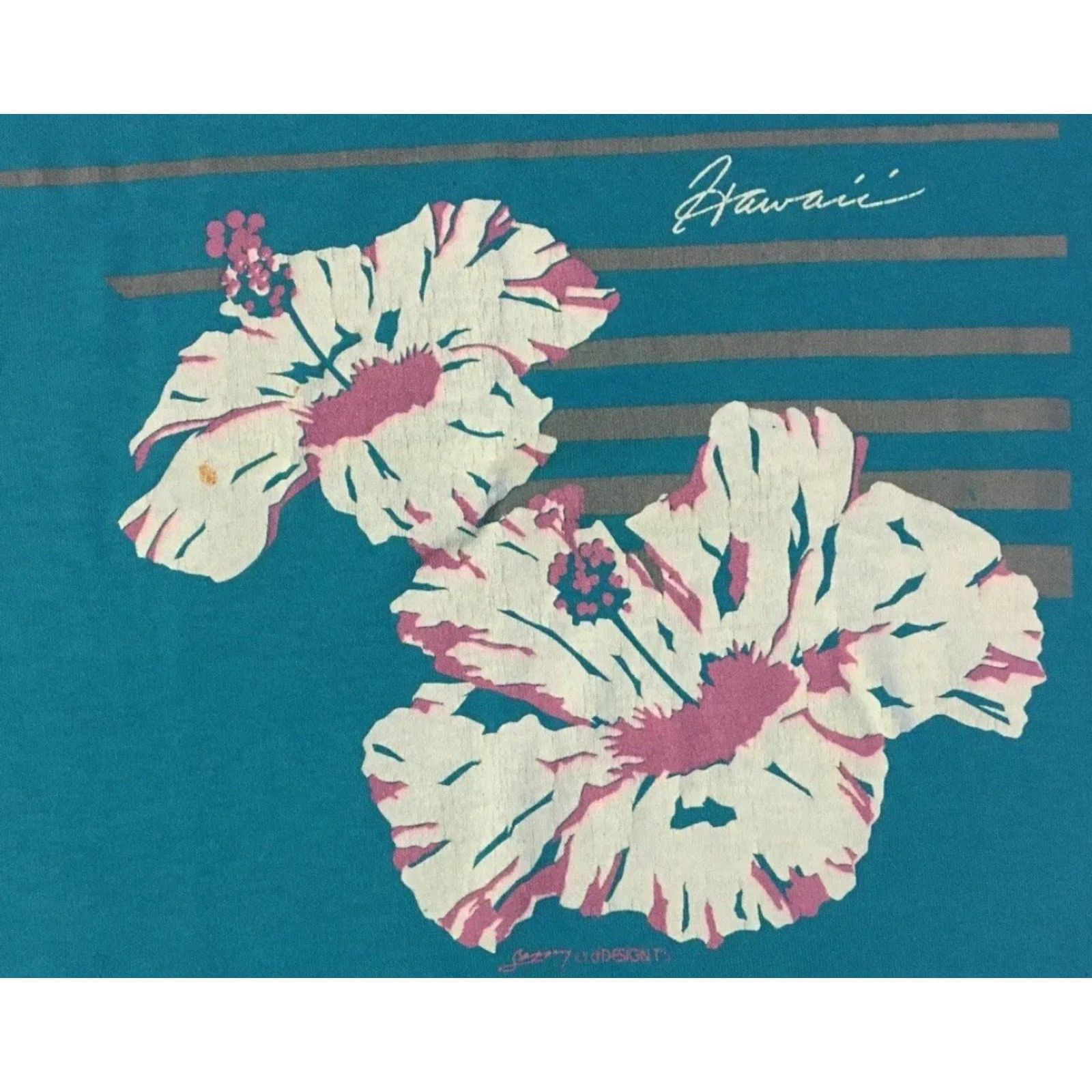 Vintage VINTAGE Hawaii Flower Faded Sleeveless Shirt M Women Blue USA Surf Beach Abstract Art Grunge OP TC Size M / US 6-8 / IT 42-44 - 2 Thumbnail