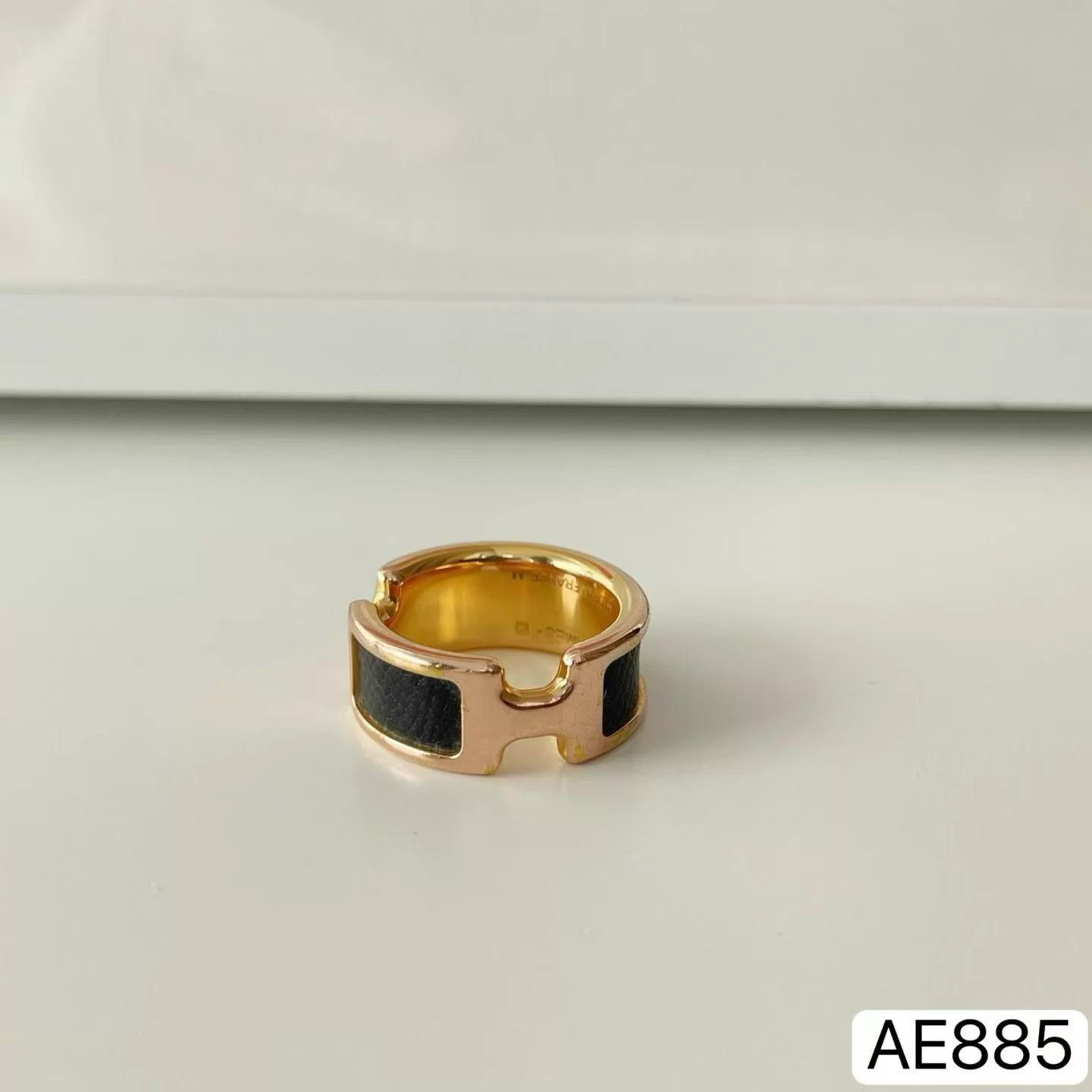 Hermes Hermes Olympe H Ring Calfskin Gold M Size ONE SIZE - 1 Thumbnail