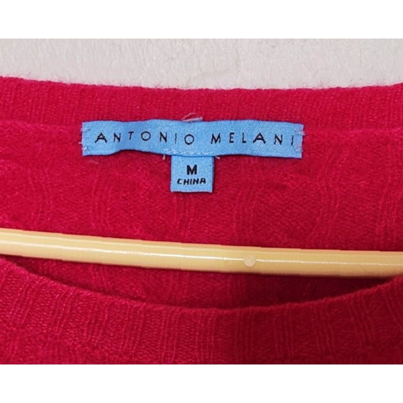 Vintage Antonio Melani Womens Sweater Pullover Cable-Knit 100% Cashmere Long Sleeve M Pink Size M / US 6-8 / IT 42-44 - 4 Thumbnail