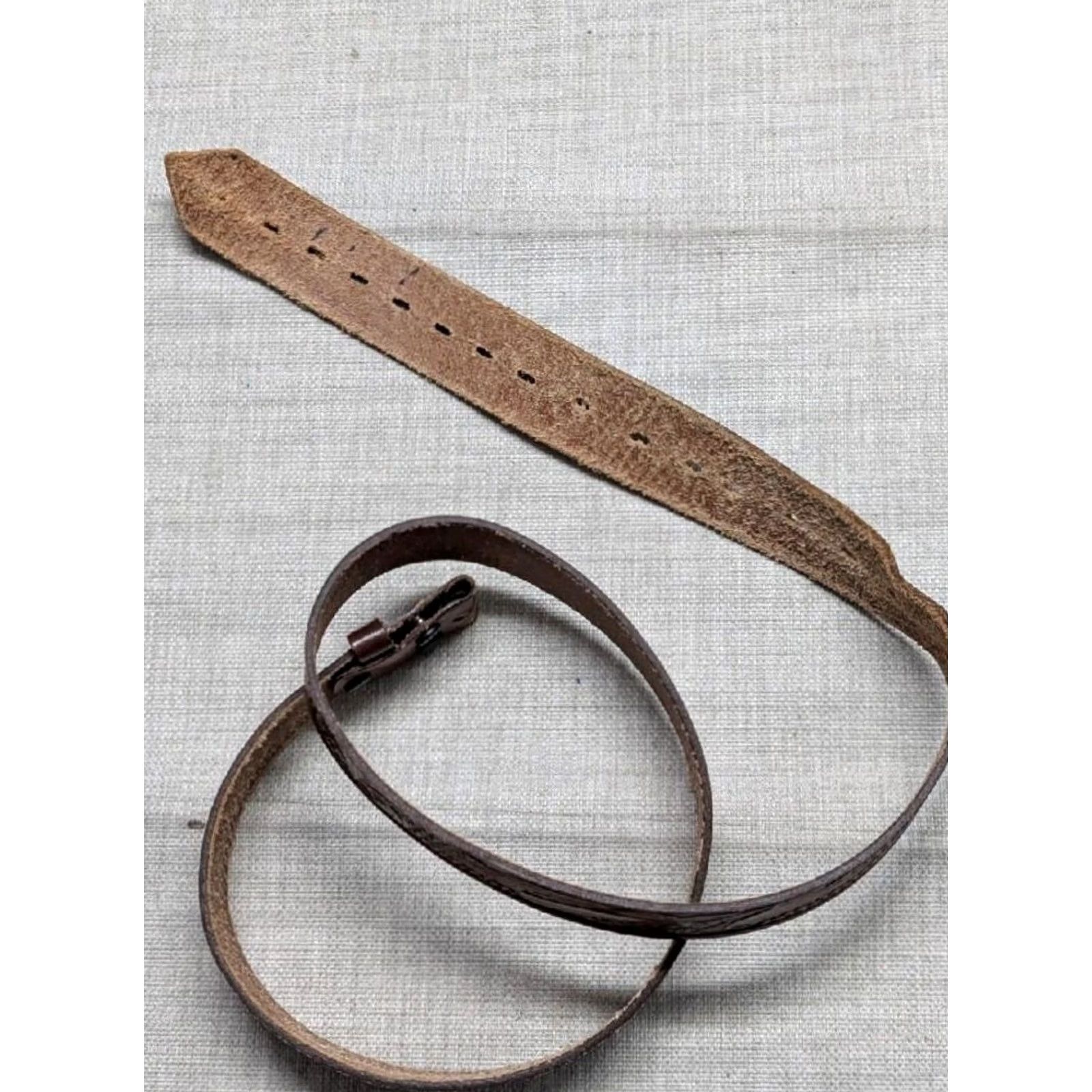 Vintage VINTAGE brown TOOLED leather EAGLE buckle belt 42 WESTERN cowboy USA america Size 42 - 5 Thumbnail