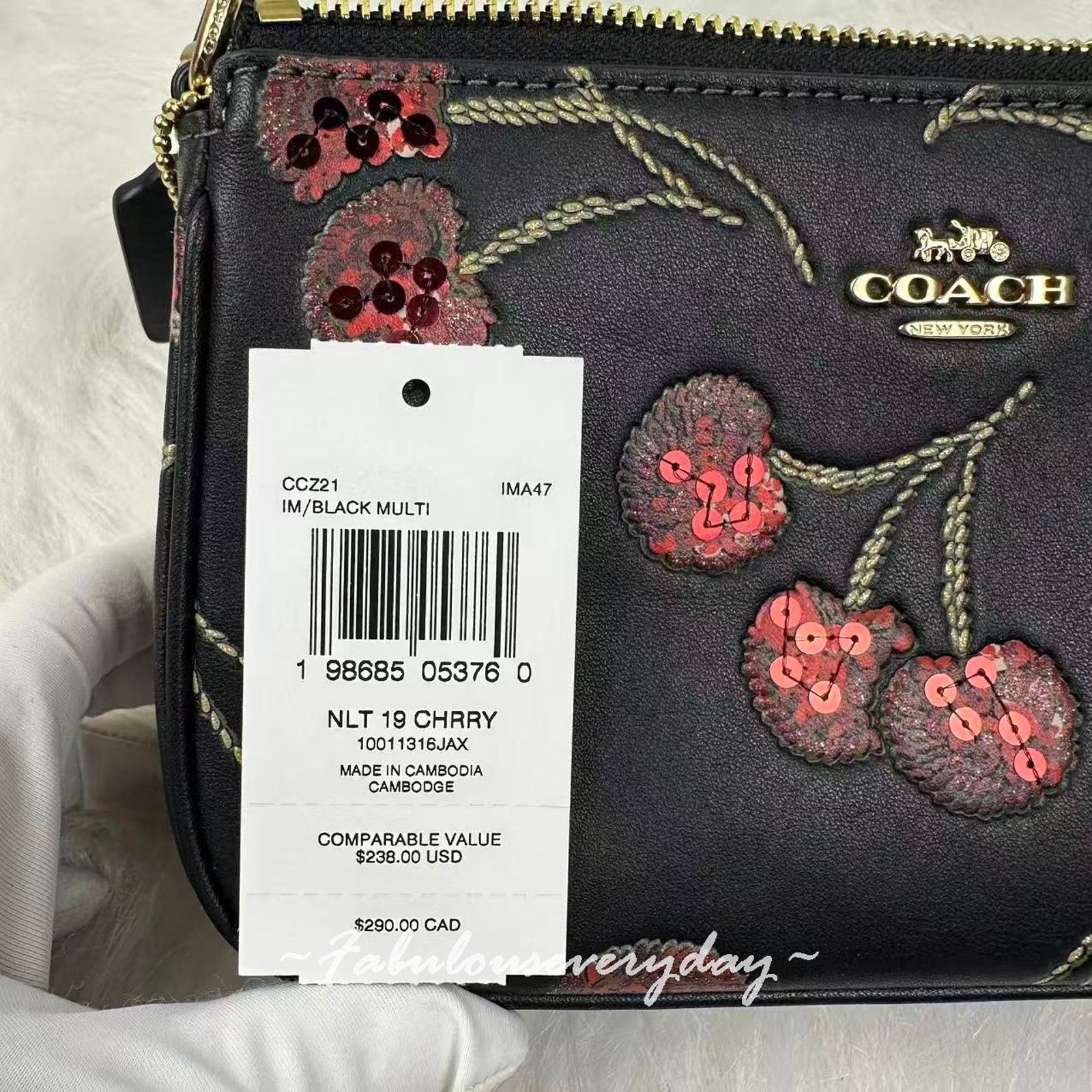 Coach Coach Nolita 19 With Cherry Print In Leather/Gold/Black Size ONE SIZE - 4 Thumbnail