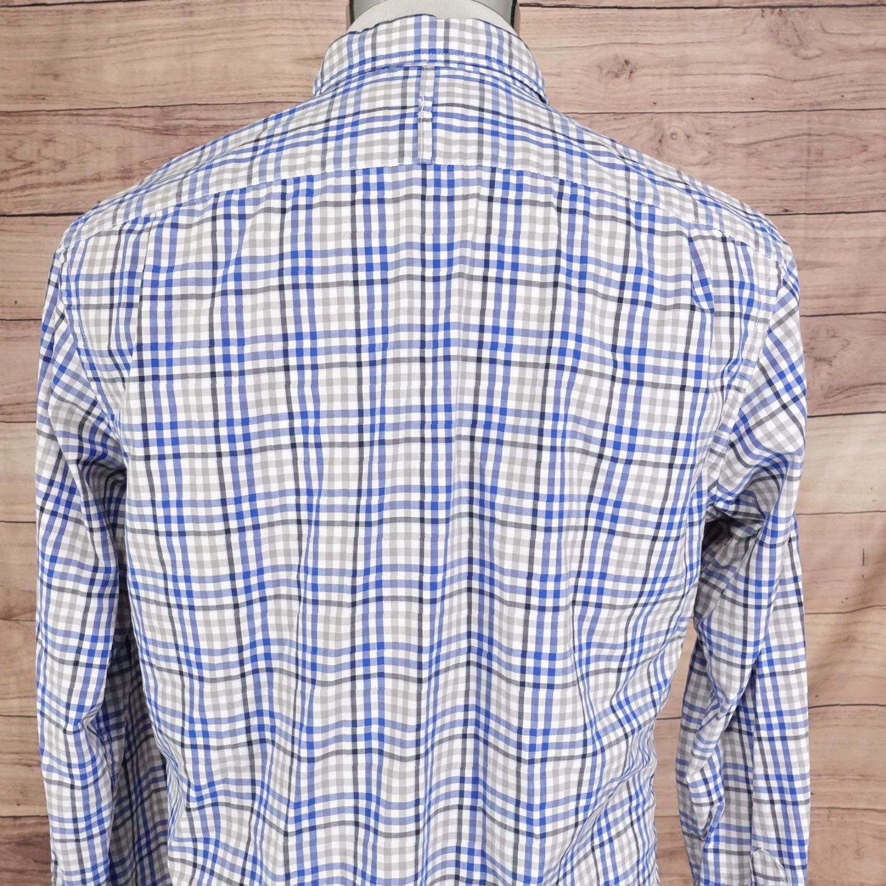 Banana Republic VINTAGE Banana Republic Shirt Mens M Blue Plaid Slim Fit Button-Down Long Sleeve Size US M / EU 48-50 / 2 - 5 Thumbnail