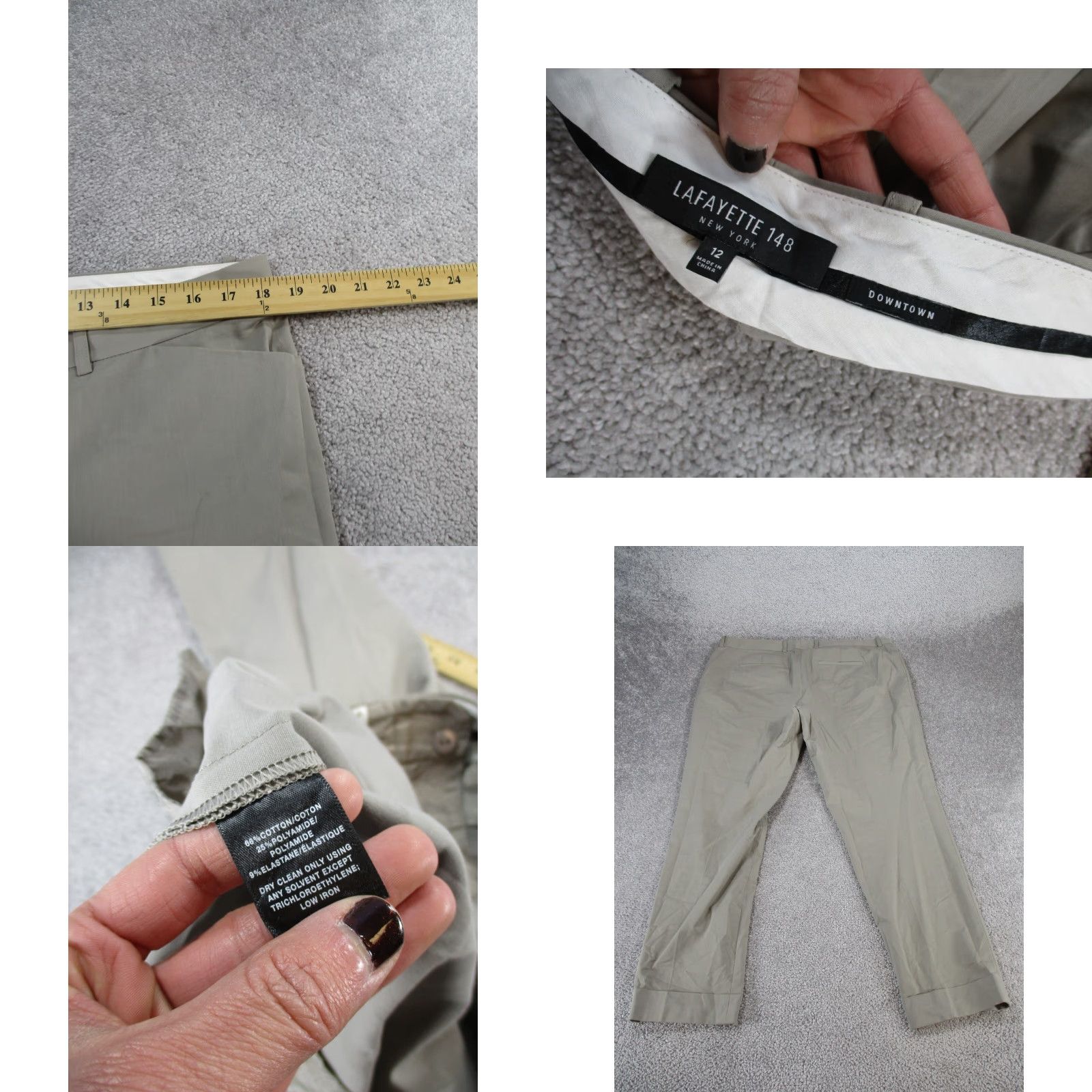 Vintage VINTAGE Lafayette 148 Dress Pants Womens 12 Tapered Flat Front Brown Cotton Blend 90s Business Women's Size 34" / US 12 / IT 48 - 8 Thumbnail